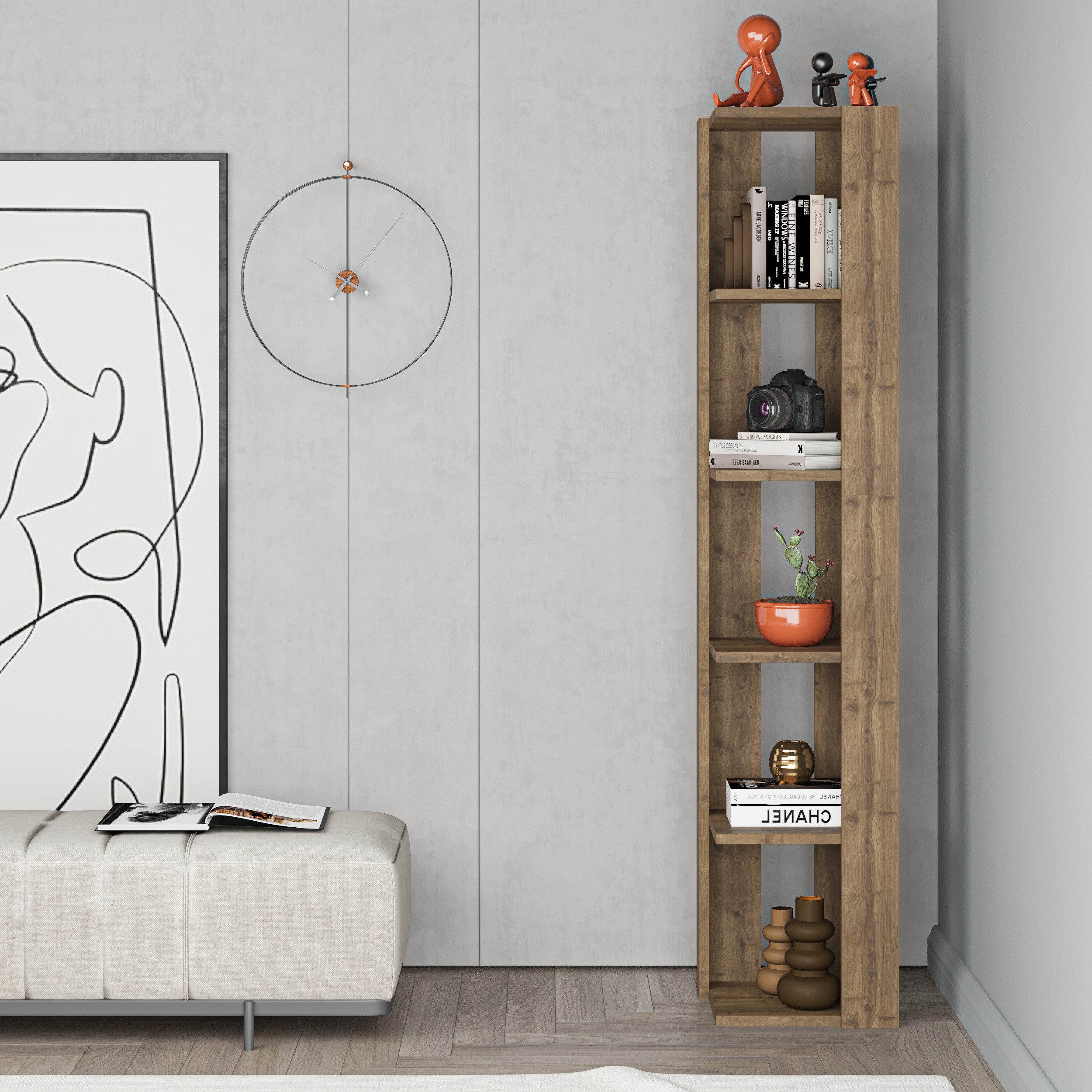 Decortie Eckregal Nati, Eck-Bücherregal, 34 x 34 x 161 cm günstig online kaufen