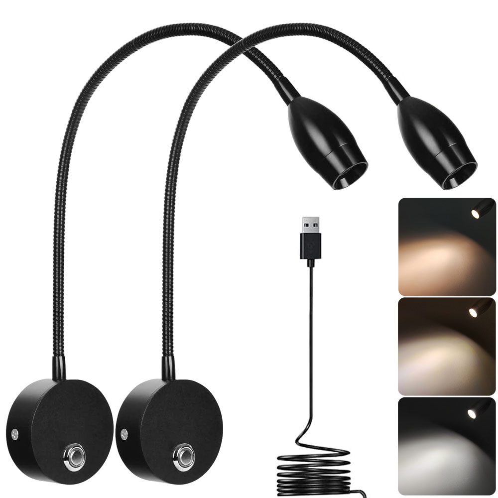 Sunicol LED Leselampe Leselampe Wandmontage, LED Bettlampe mit Schalter Tou günstig online kaufen