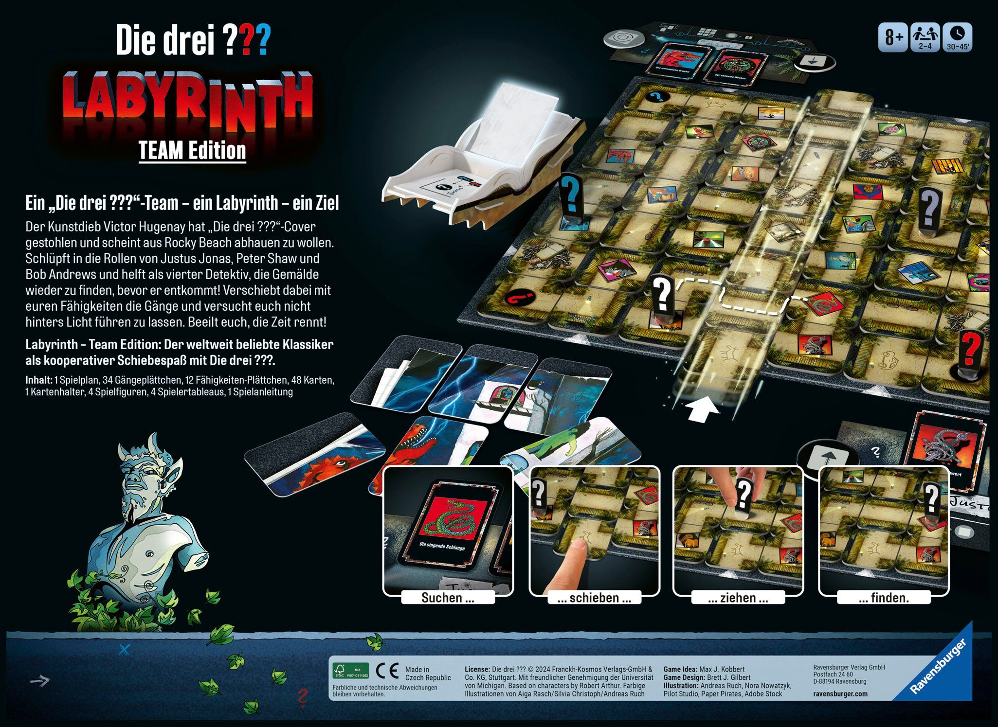 Ravensburger Spiel Die drei ??? Labyrinth - Team Edition, Familienspiel, Made in Europe