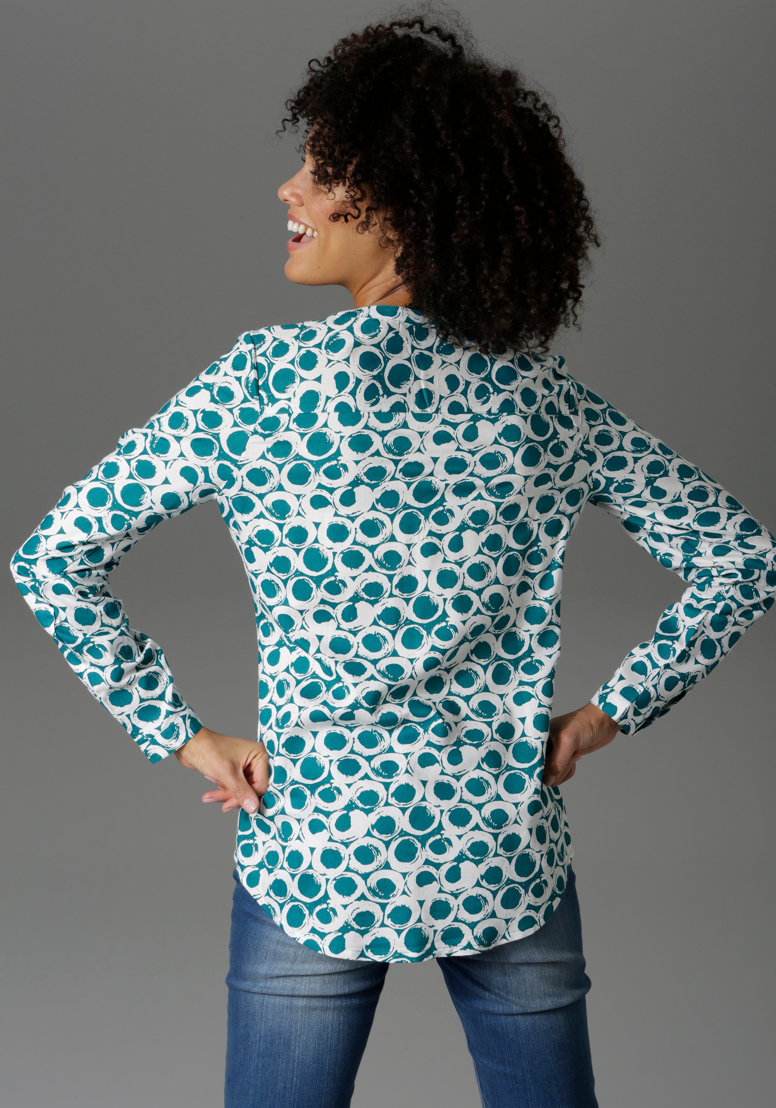 Aniston CASUAL Schlupfbluse mit krempelbaren Ärmeln – Bild 2 von 5