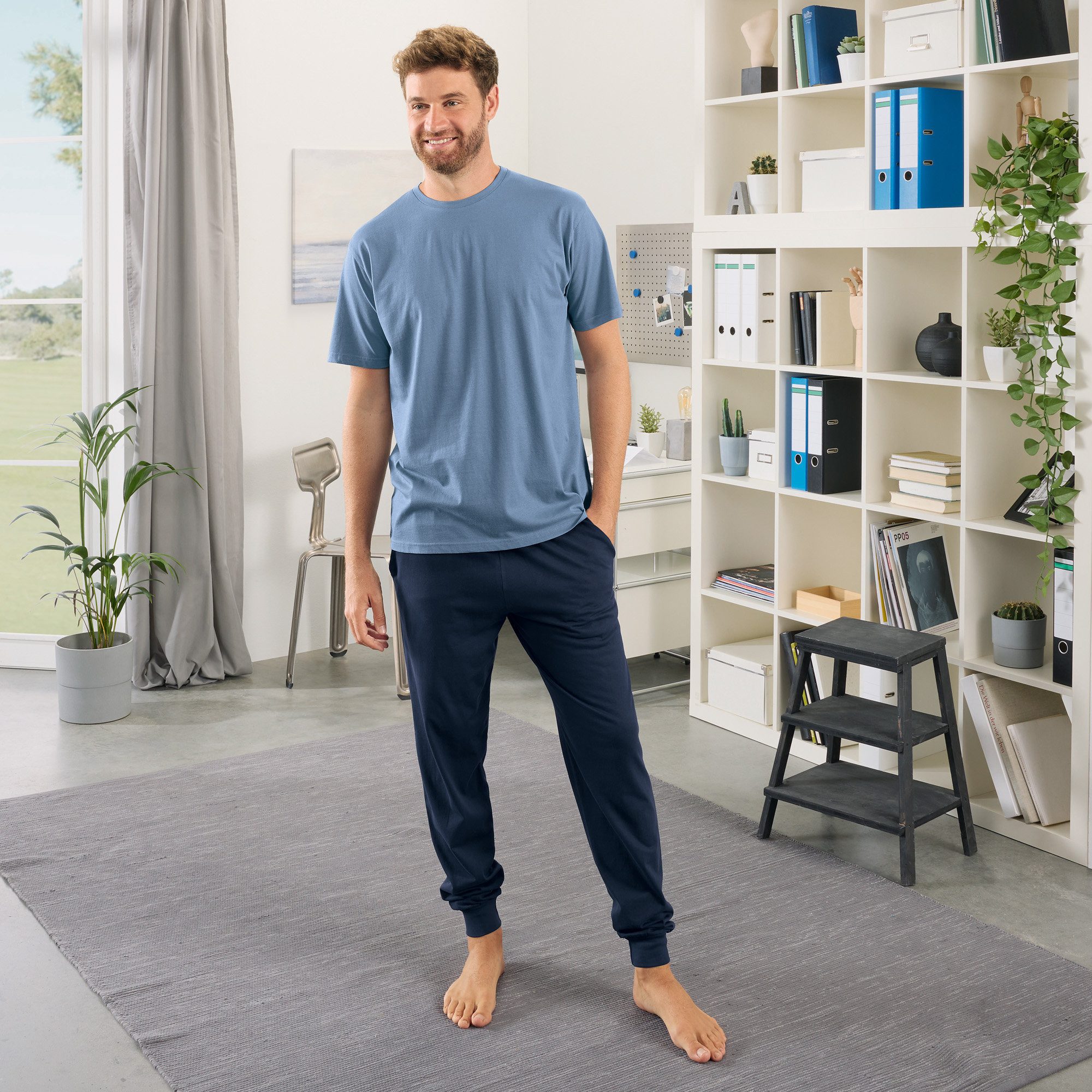 REDBEST Schlafhose Herren-Hose, lang mit Bündchen Single-Jersey Uni günstig online kaufen