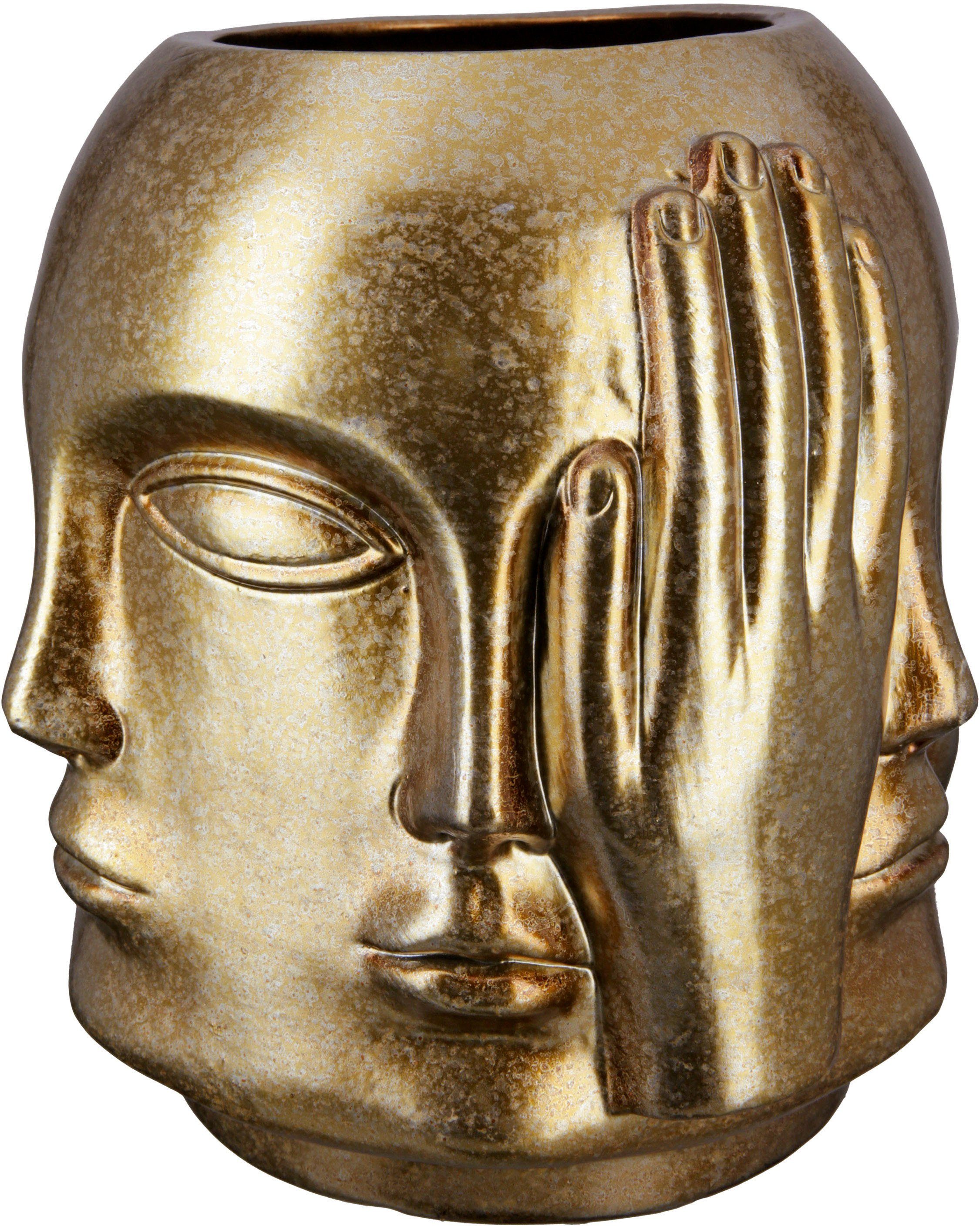 Tischvase Ponto, nichts sehen, hören, reden, Höhe ca. 23 cm