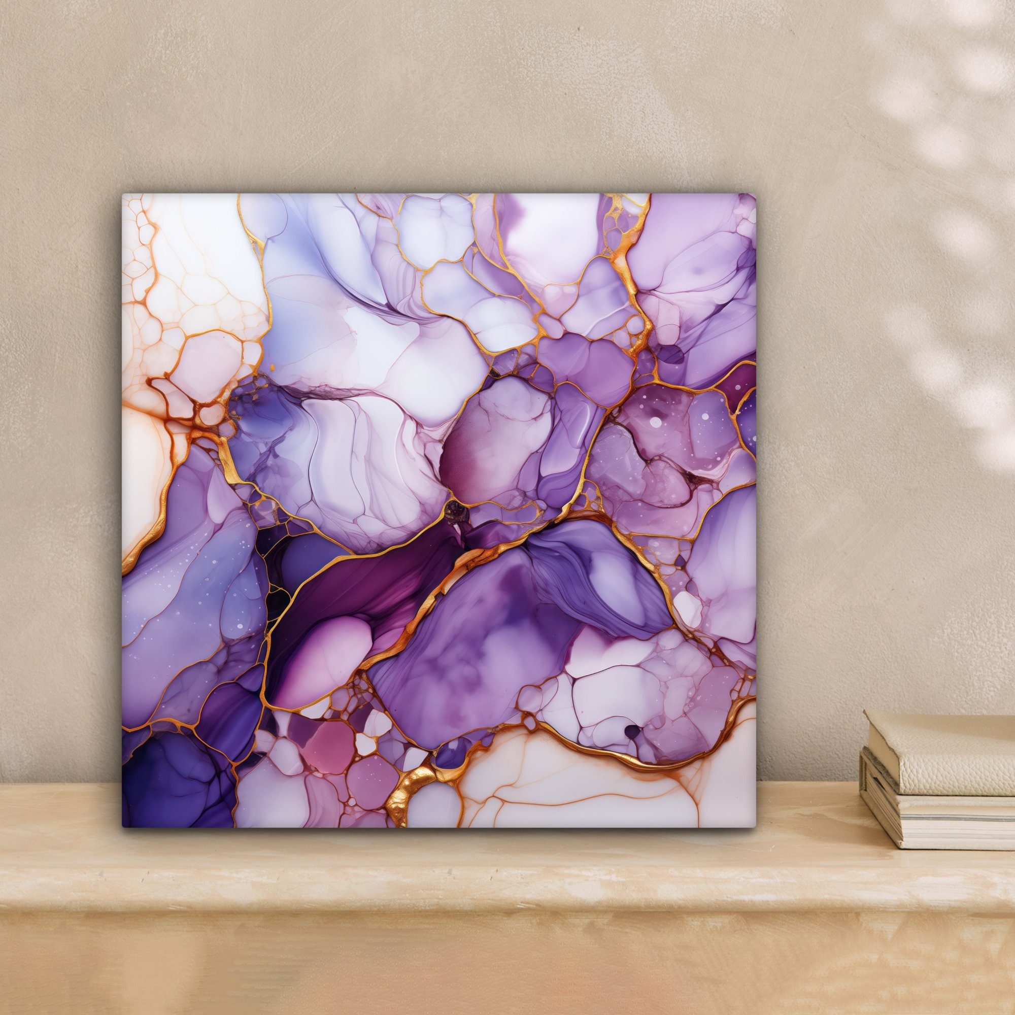 OneMillionCanvasses® Leinwandbild Marmor - Lila - günstig online kaufen