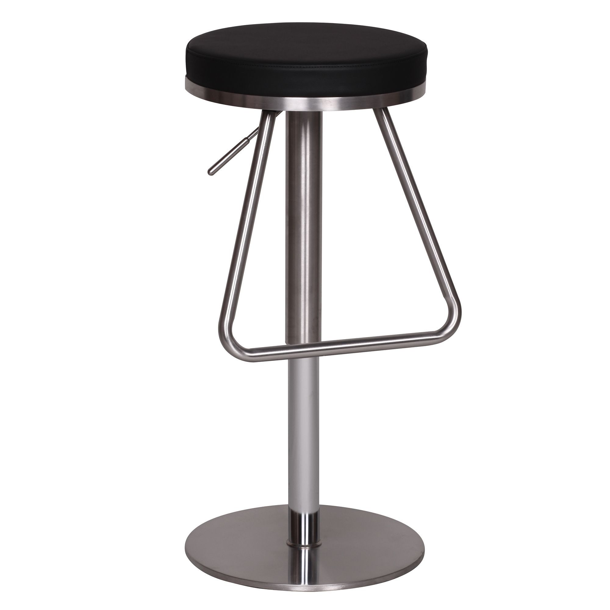 Wohnling Barhocker WL1.291 Schwarz Design Barstuhl Tresenstuhl Modern Bistrohocker (Schwarz 57 - 79 cm Edelstahl Barstuhl 360° Drehbar), Tresenhocker Kunstleder, Design Tresenstuhl Modern