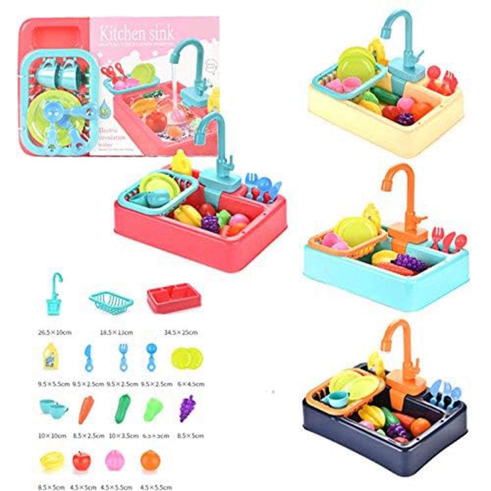 CLTYQ Spielküche Küchenspüle Spielzeug Set - Spüle mit Wasserfunktion, Kunststoff ‎Kunststoff, mulation Geschirrspüler Arbeitsarmatur & Abfluss Geschenke