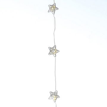 MARELIDA LED-Lichterkette Sterne 20 LED Dekolichterkette Draht Weihnachtsdeko weiß, 20-flammig