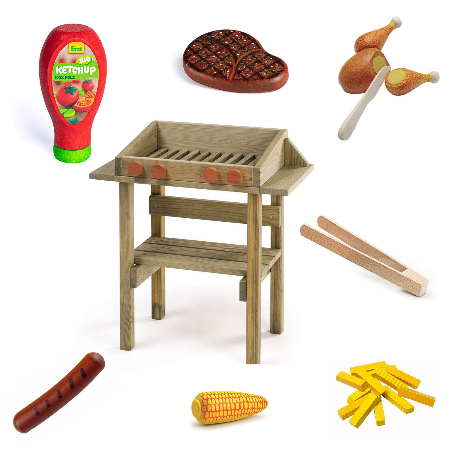 Kaufladensortiment Erzi Kaufladenzubehör-Set Outdoor Grillset