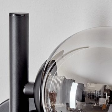 hofstein Wandleuchte Wandlampe aus Metall/Glas in Schwarz/Rauchfarben, ohne Leuchtmittel, mit Glasschirmen (10 cm) u. An/-Auschalter, 2x G9, ohne Leuchtmittel