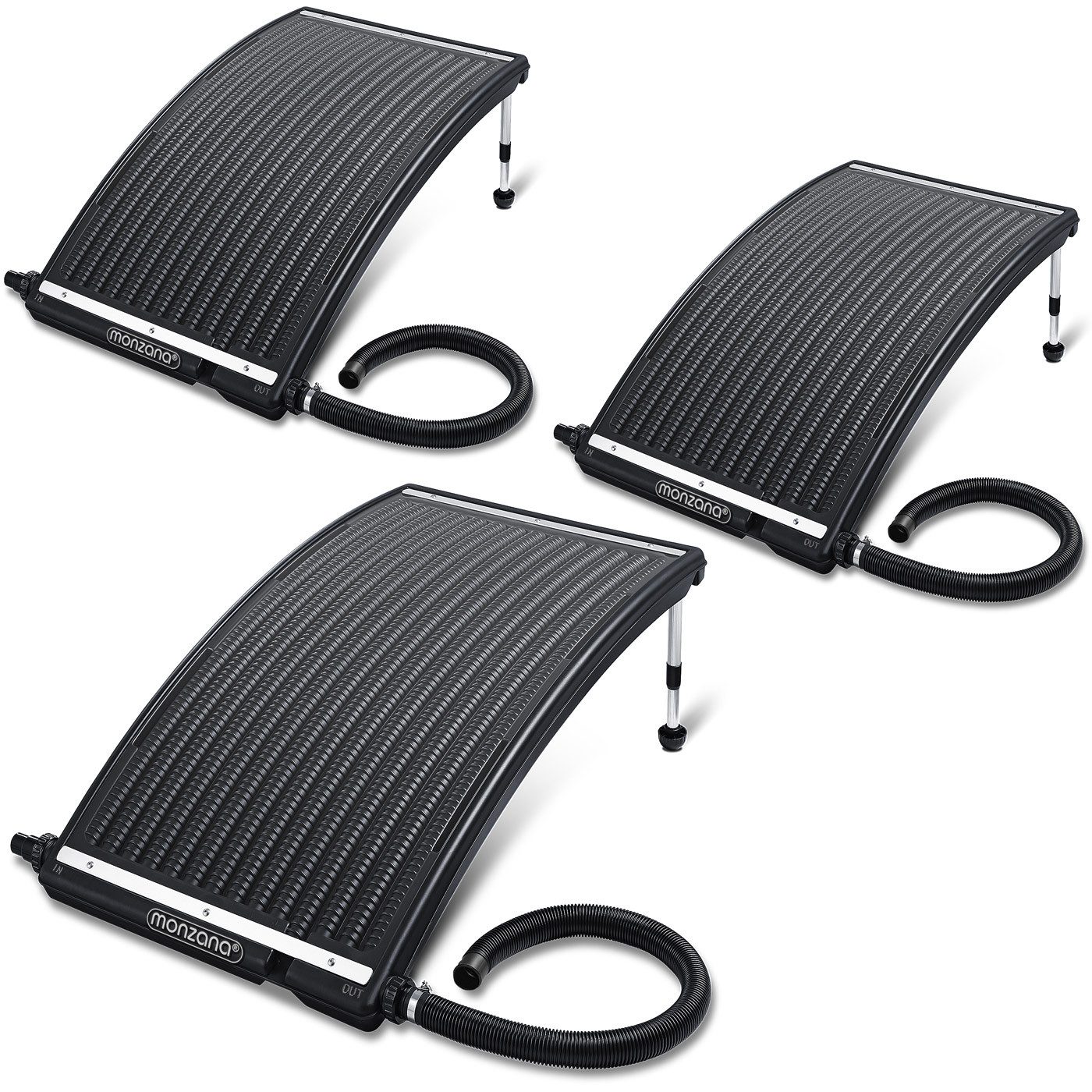 monzana Pool-Solarkollektor, Pool 3x 112x55x14 10000 L/h Höhenverstellbar 32/38mm