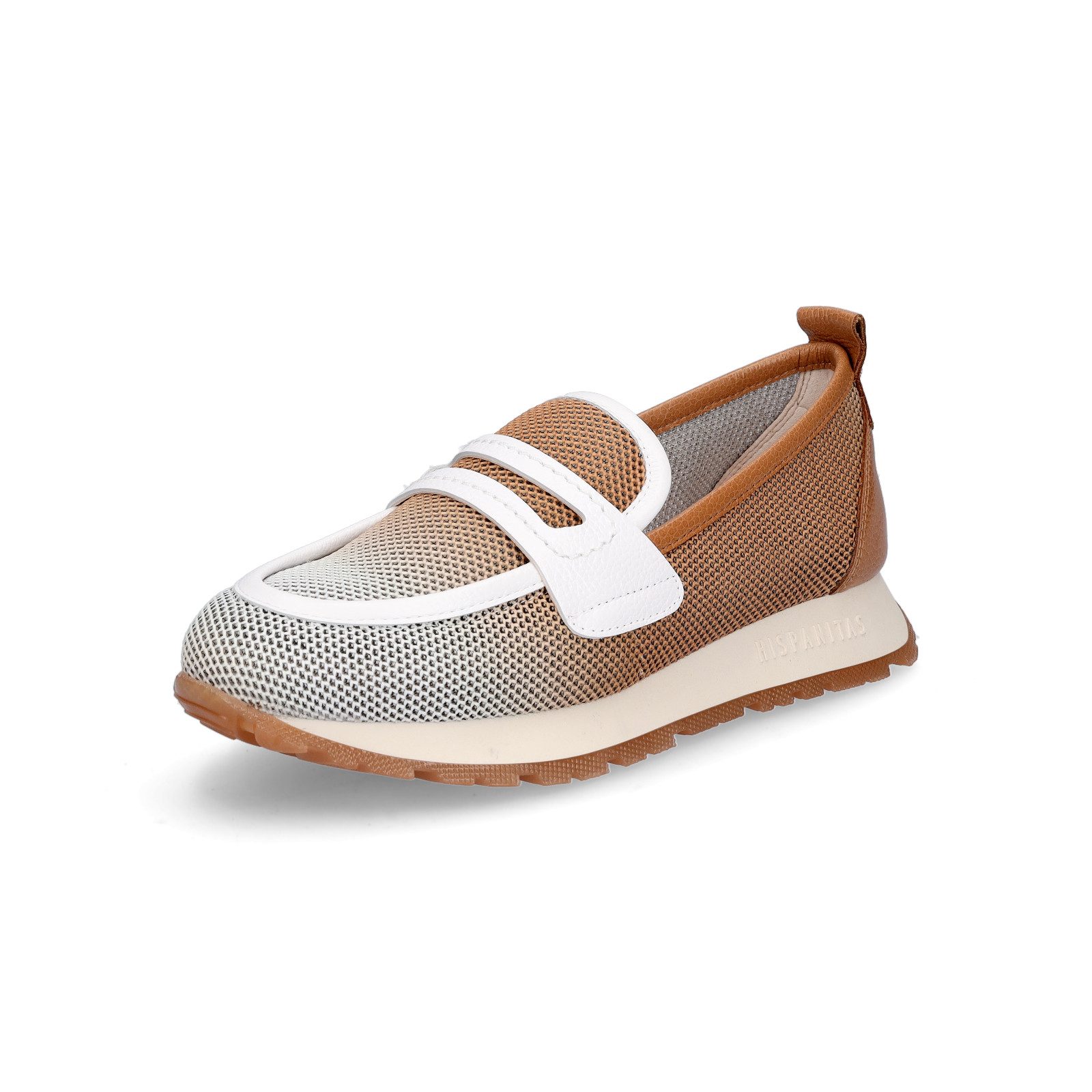 Hispanitas Damen Slipper braun weiß Slipper
