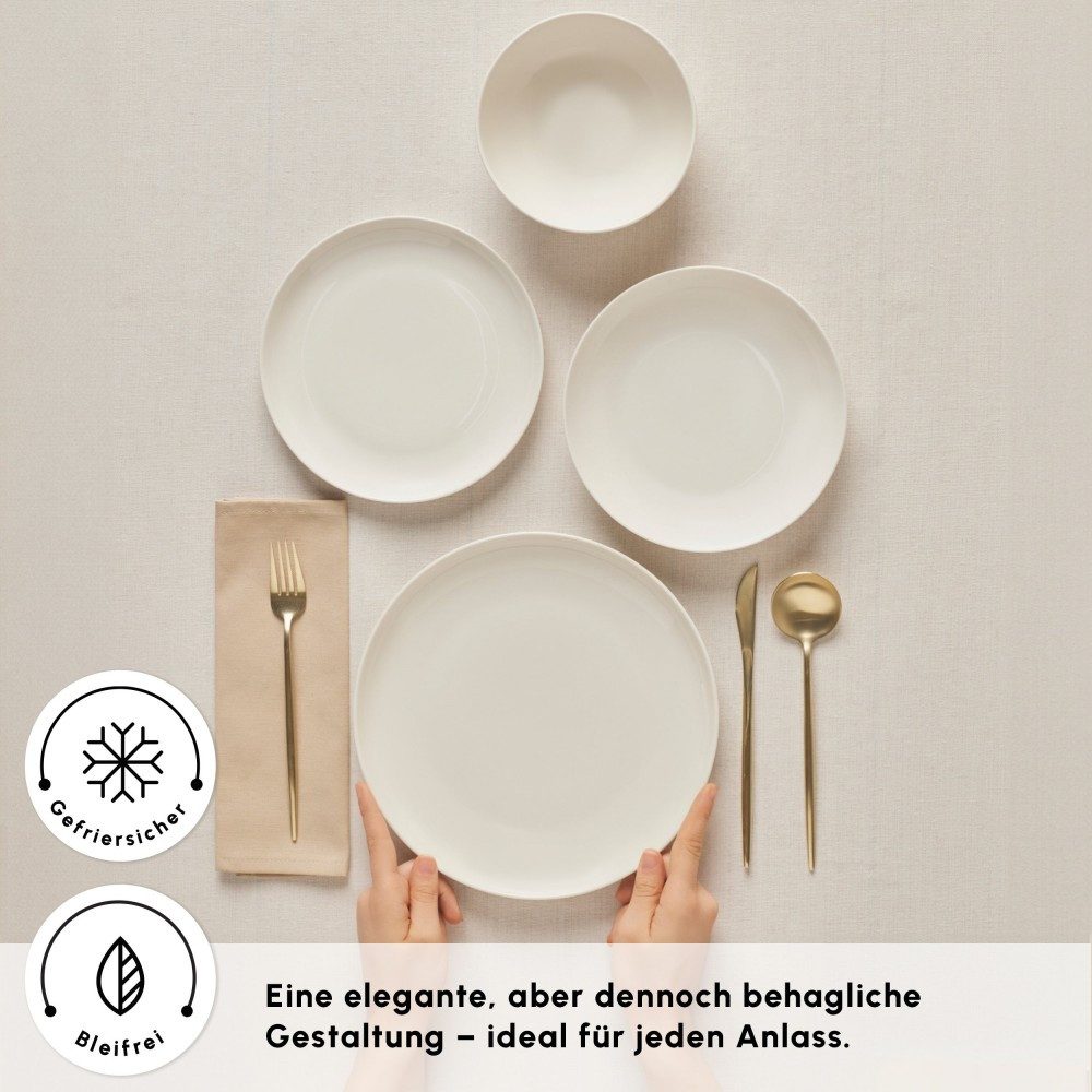 Karaca Geschirr-Set Karaca Streamline Remi 24-tlg Geschirrset für 6 Personen aus Bone