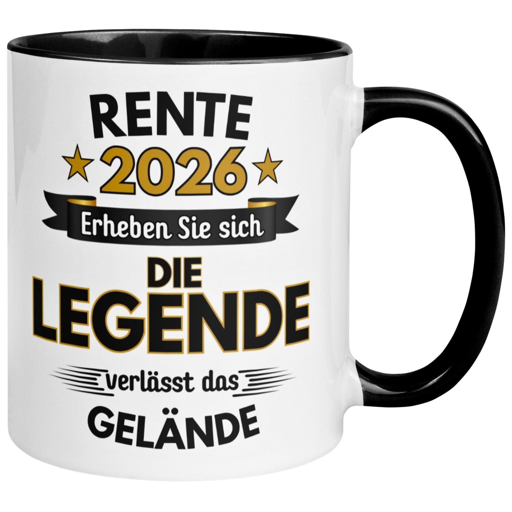 Momentals Tasse Rente – „Legende verlässt Gelände“ – Geschenk Renteneintritt Mann Frau, Gratis Versand · Links-&Rechtshänder · Spülmaschinenfest