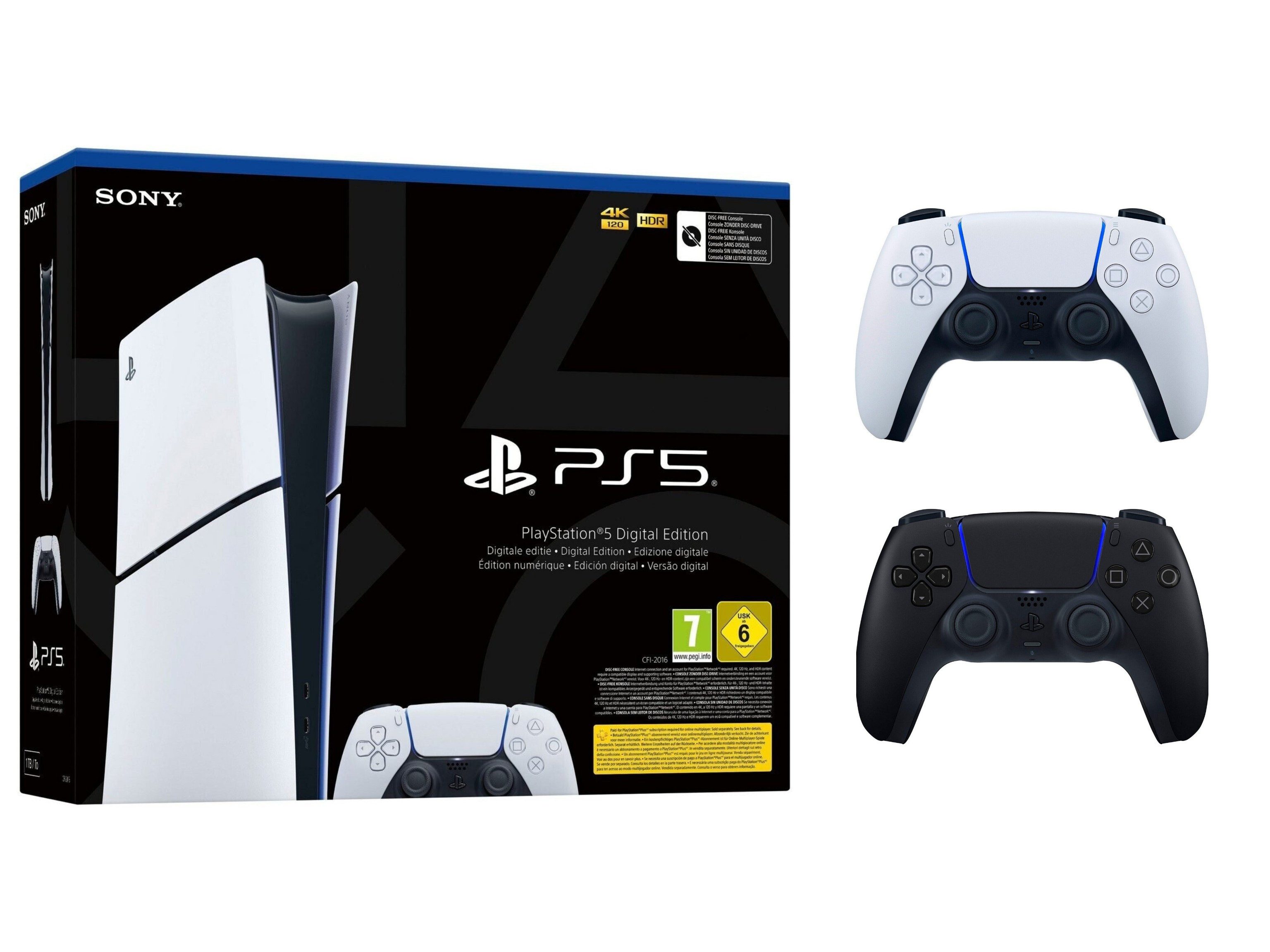 Playstation Playstation 5 Digital Slim inkl. zweitem DS-Controller Midnight Black (Set, 2 St., inkl. 2. DualSense Controller)