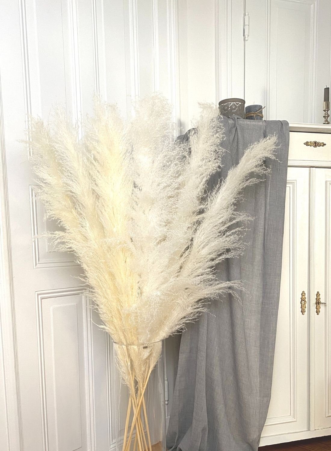 20 Stück Pampasgras Trockenblumen 90cm - Natürliche Deko In Beige/Weiß