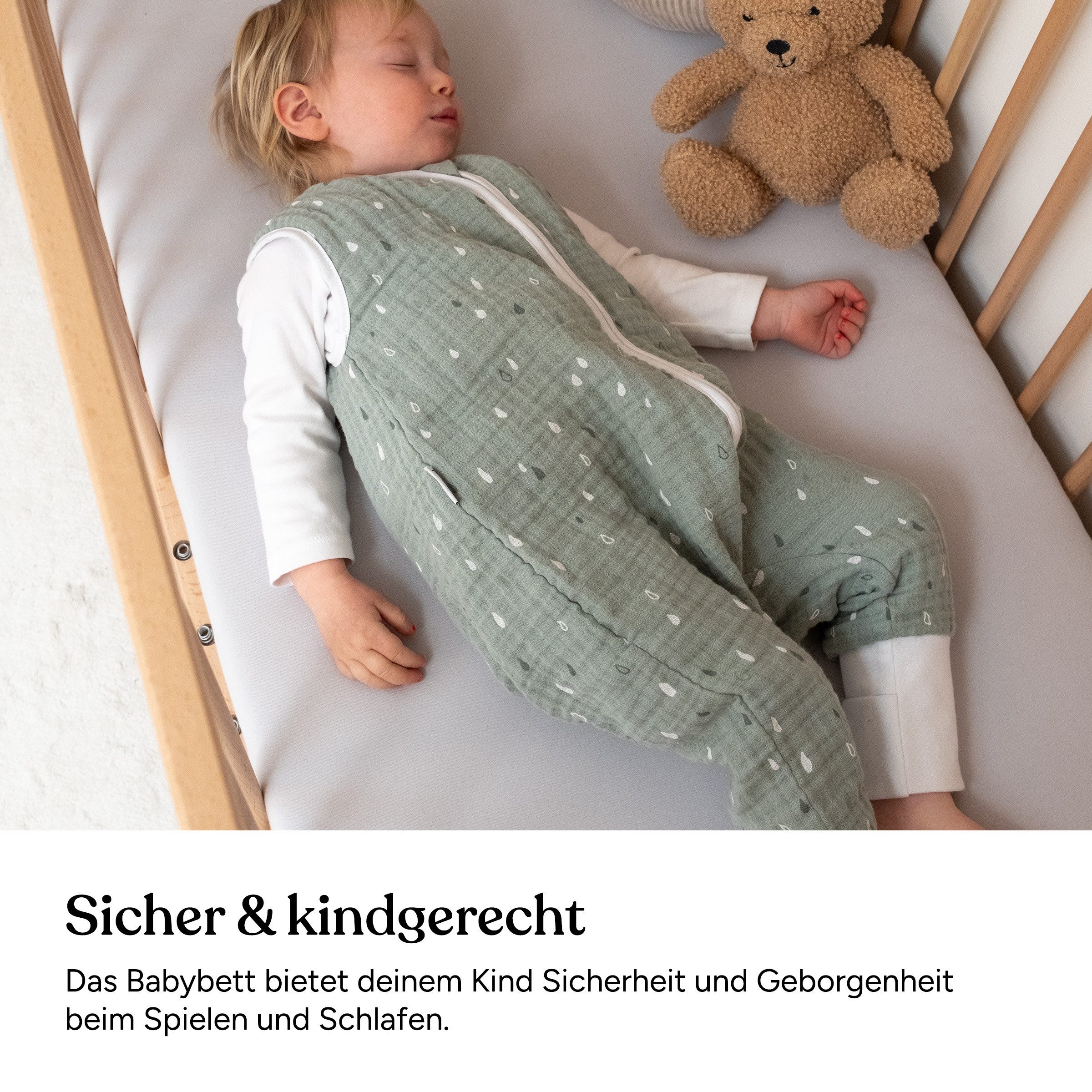 Ehrenkind Babybett PUR inkl. Matratze aus massivem Buchenholz, Gitterbett, günstig online kaufen