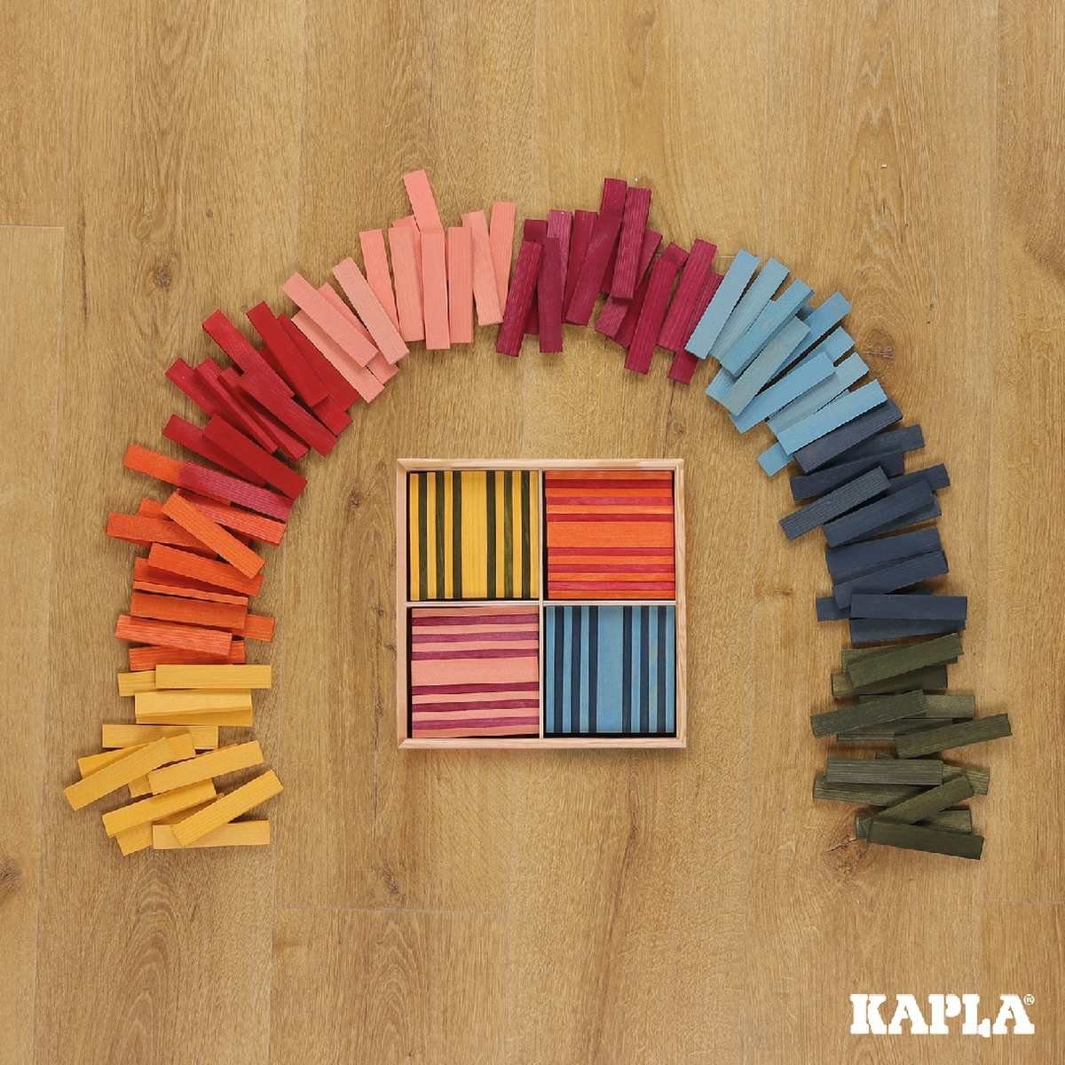 KAPLA® Bausteine 100er Kasten Octocolor Pinienholz Spielbausteine