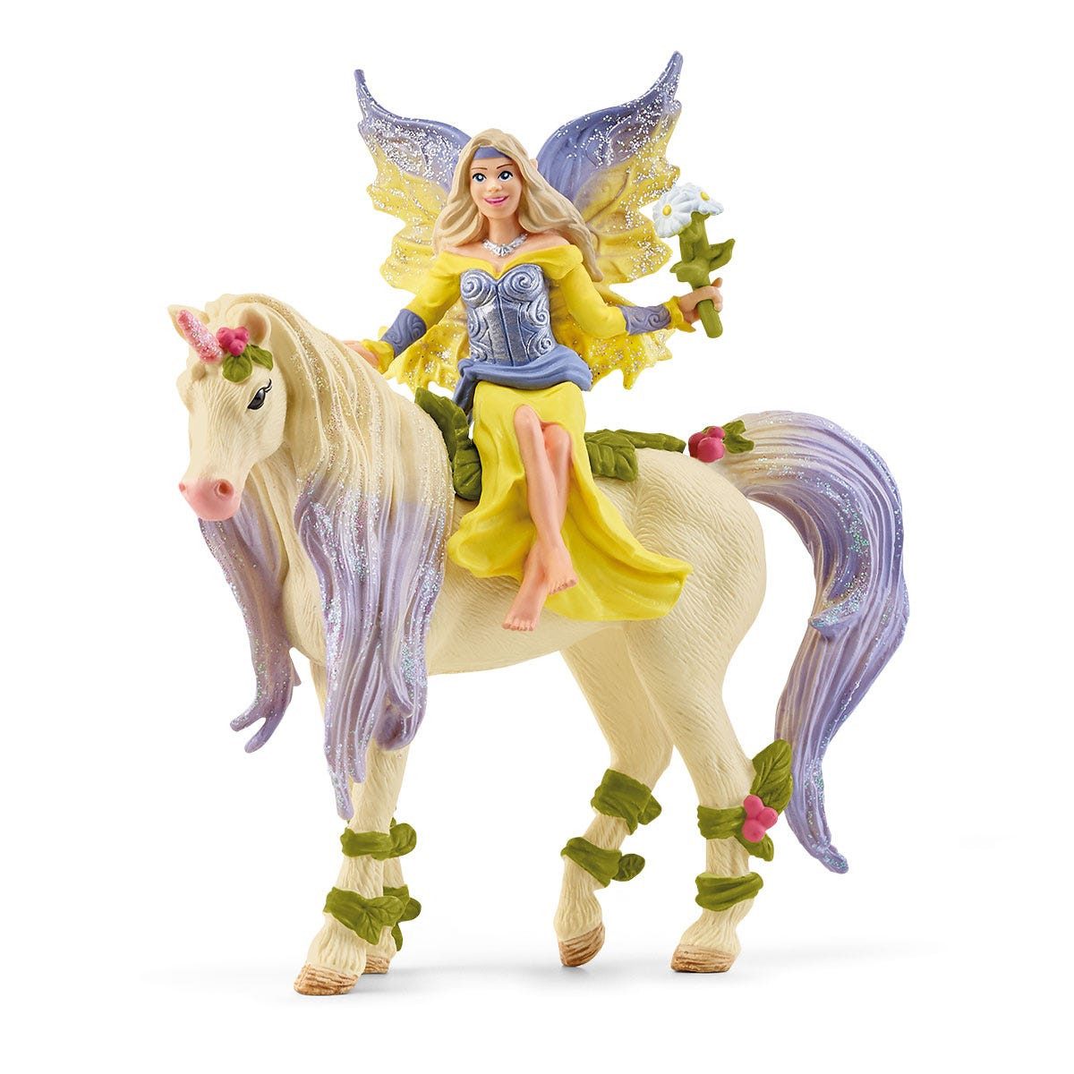 Schleich® Tierfigur BAYALA (Starter Set, 3 St., Starter Set, Unicorns & Fairies), Beweglicher Arm und Magnethalterung für die Reiterfigur