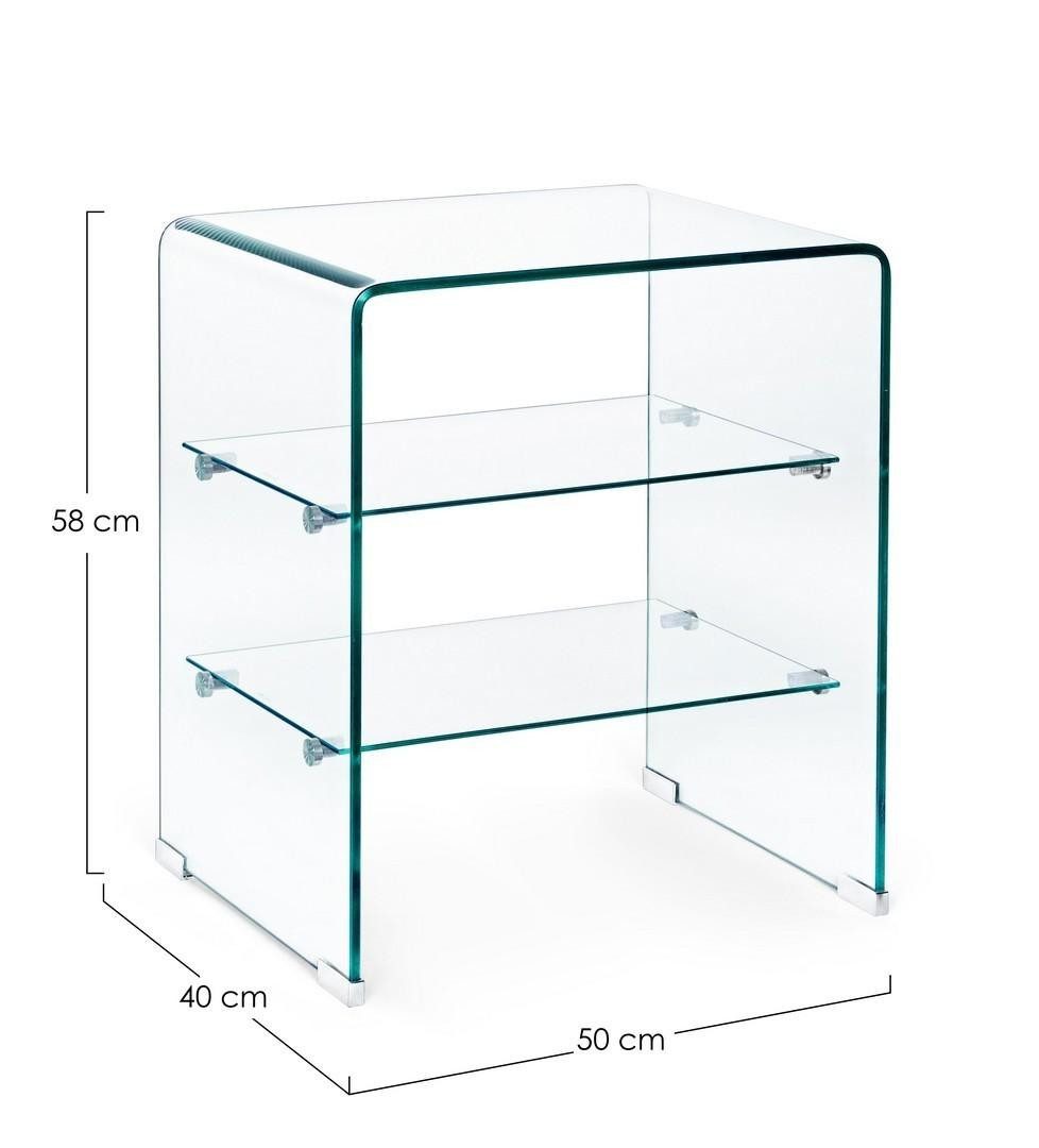 Natur24 Beistelltisch Iride Beistelltisch 3B glas 50 x 40 cm
