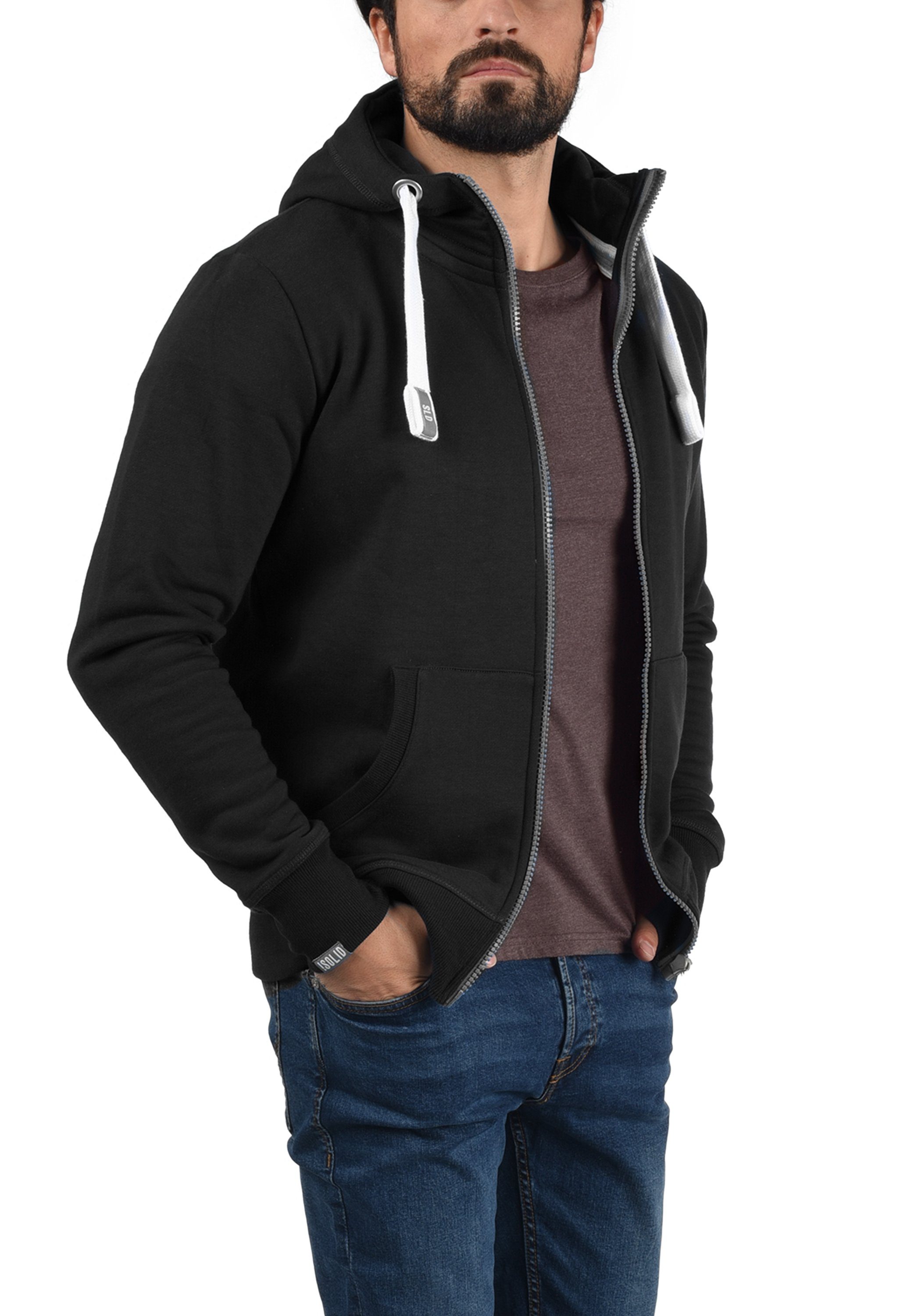 Solid Kapuzensweatjacke SDBenn High Neck (9000) Black Zip-Hoodie