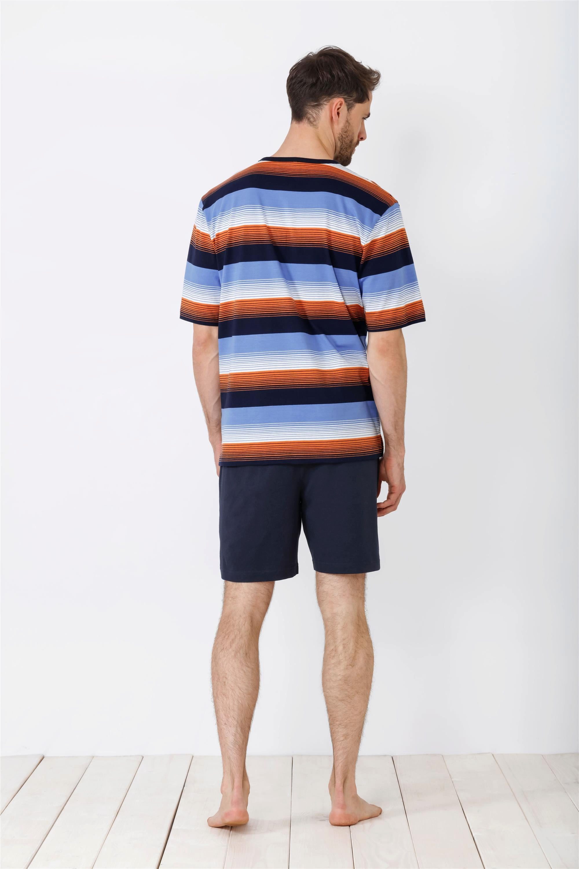 Hajo Herren Shorty Schlafanzug – Premium Baumwolle, Marine, Bequem
