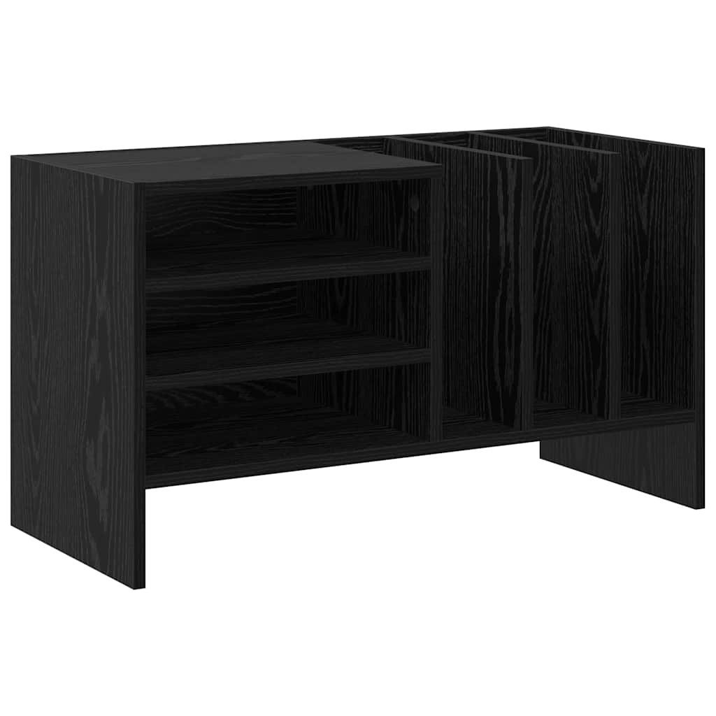 vidaXL Media-Regal, Schallplattenschrank Schwarz Eichen-Optik 78,5 x 35 x 45 cm