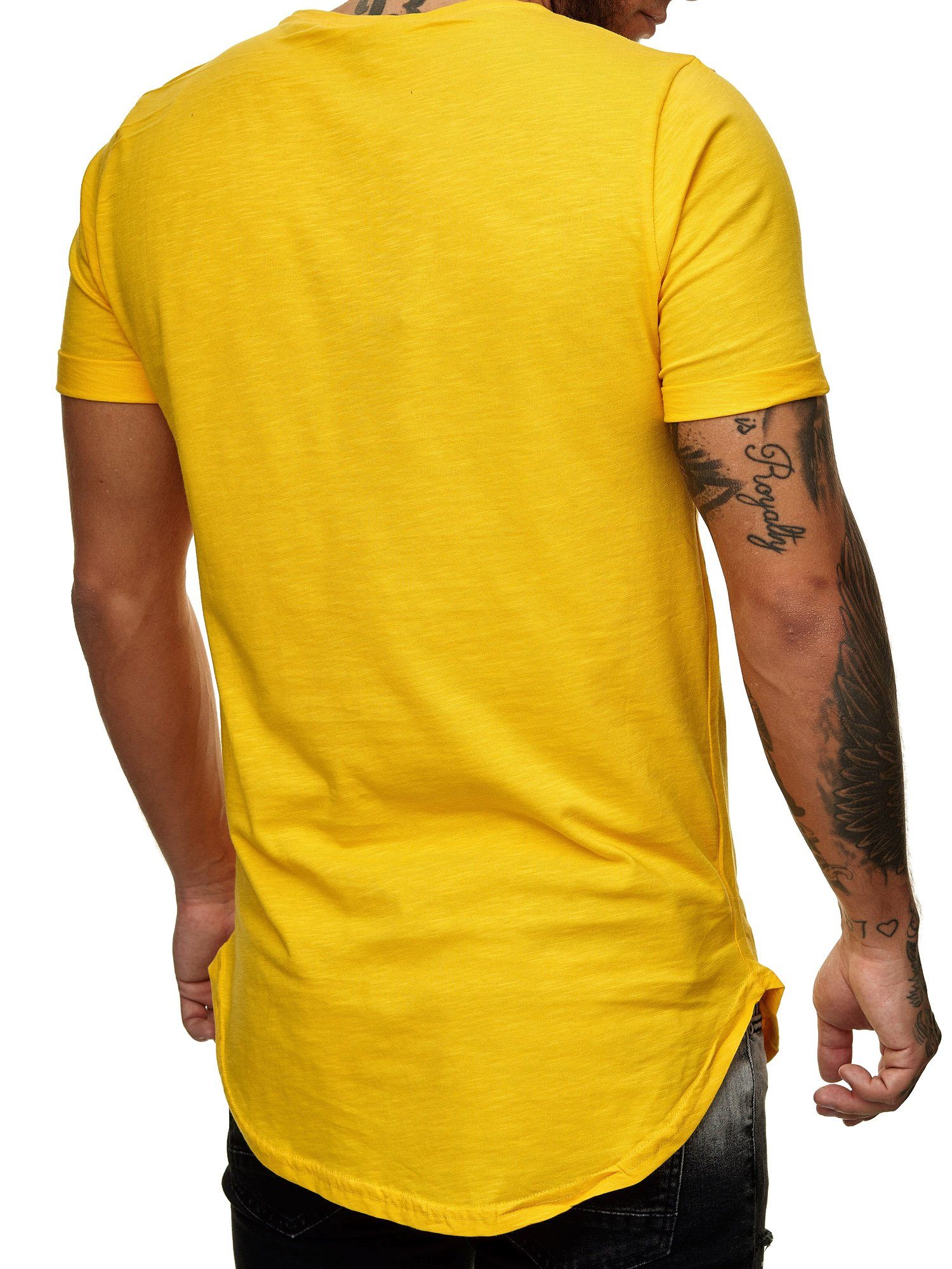 TS-3659 Gelb Freizeit Polo Tee, T-Shirt Casual (Shirt OneRedox 1-tlg) Fitness Kurzarmshirt