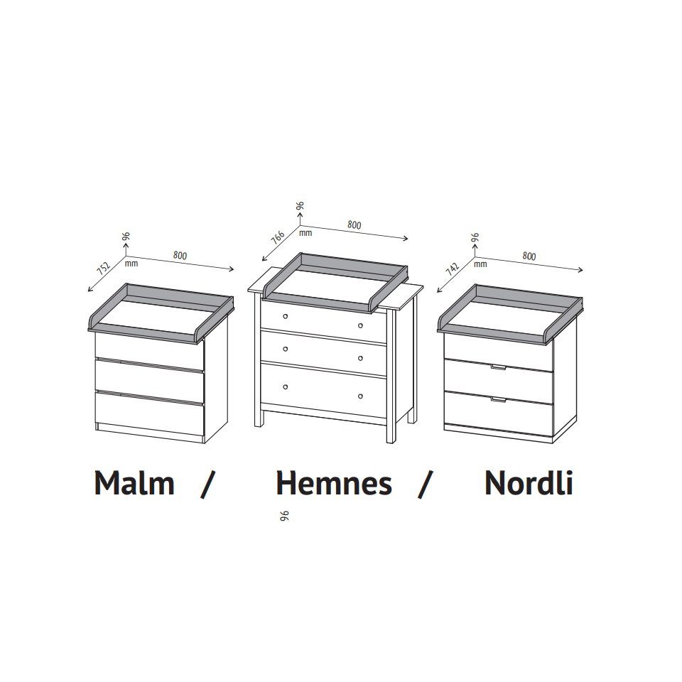 IKEA Wickelaufsatz in Hemnes weiß Polini für kids Kommode