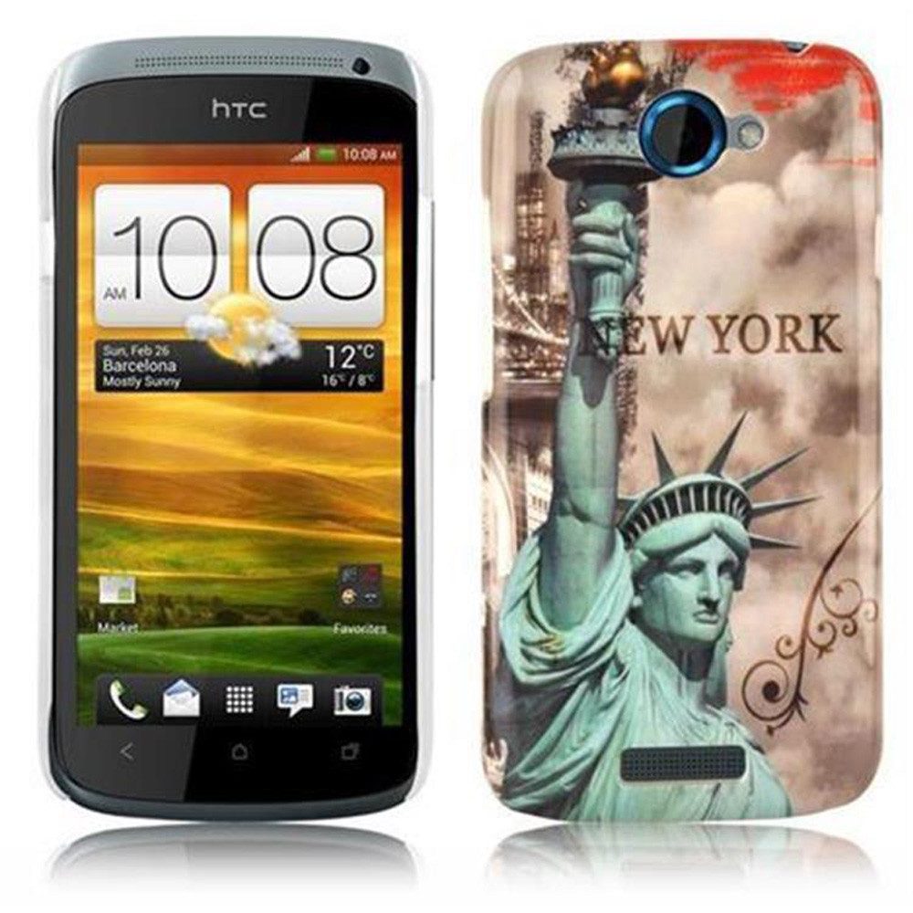 Cadorabo Handyhülle HTC ONE S HTC ONE S, Handy Schutzhülle - Hülle - Robustes Hard Cover Back Case - Aufdruck