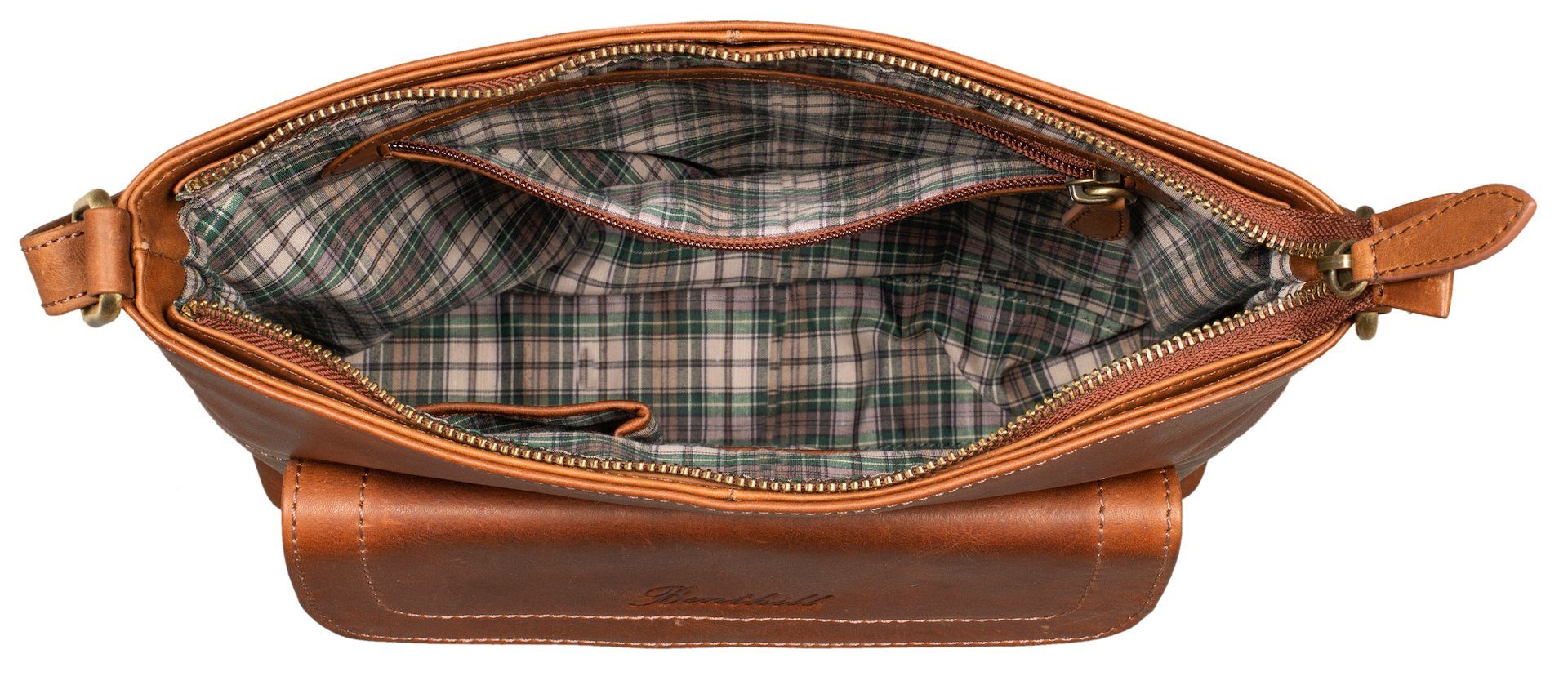 Benthill Umhängetasche Damen Echt Leder Shopper Ledertasche Handtasche Vintage Schulterbeutel, Schultergurt / Umhängegurt Reißverschlussfach – Bild 4 von 5