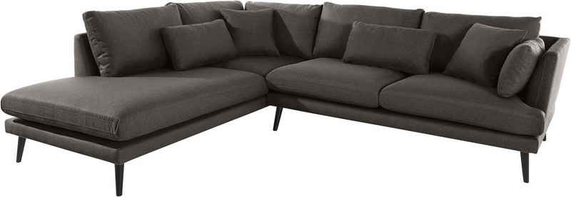 andas Ecksofa Gondola, 273 cm, Ottomane, skandinavisches Design und edle Ausstrahlung, mit Holzbeinen