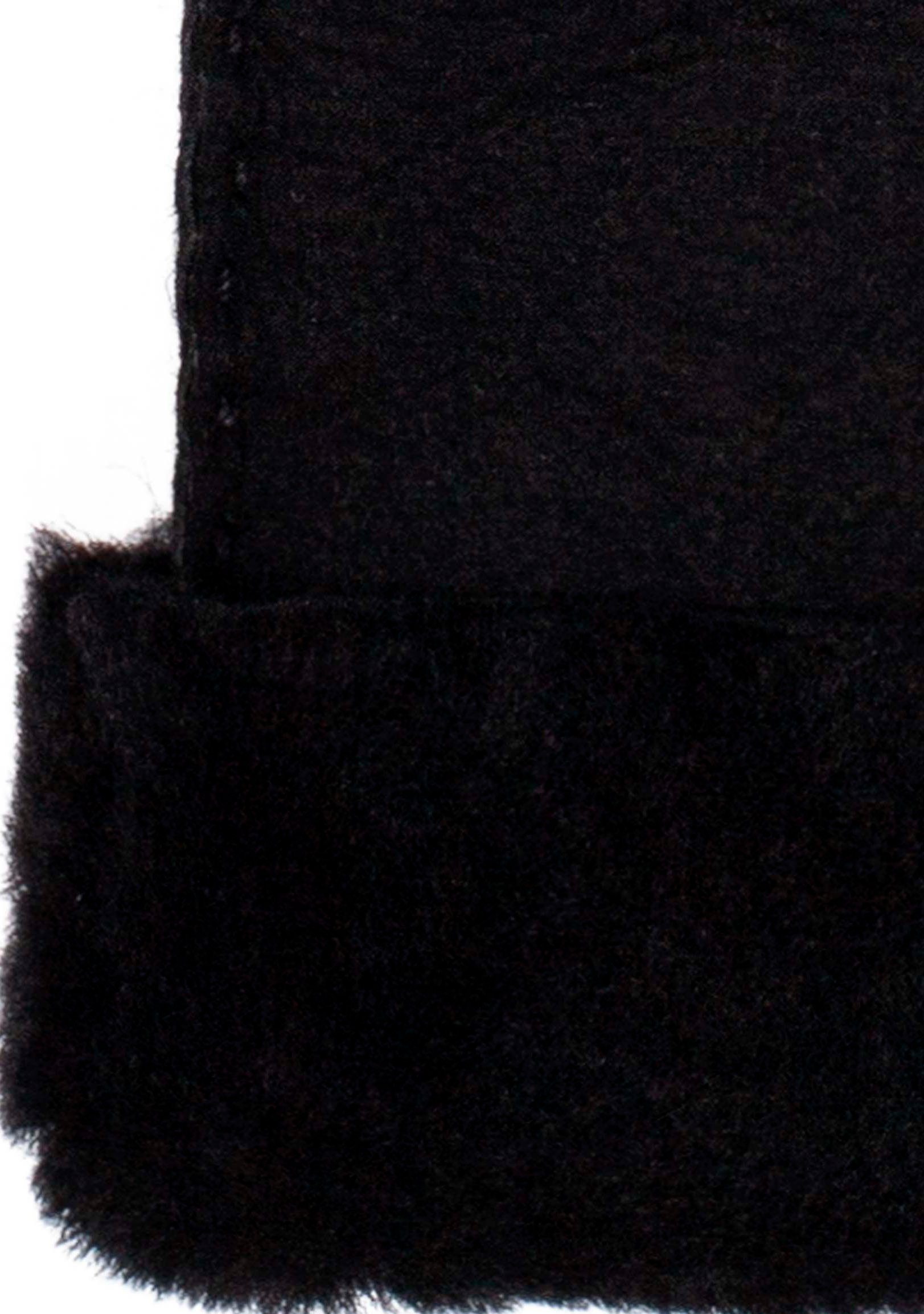 Aufnähten Design black 3 Lederhandschuhe klassiches breitem Umschlag KESSLER mit und