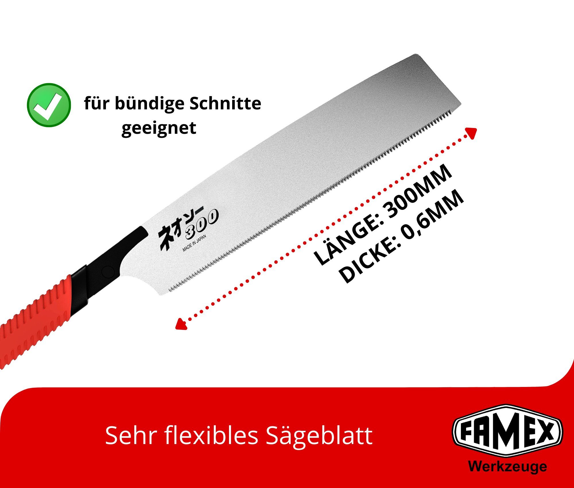FAMEX Japansäge 5545 Profi Japansäge Kataba (Japansäge), TOP-Qualität