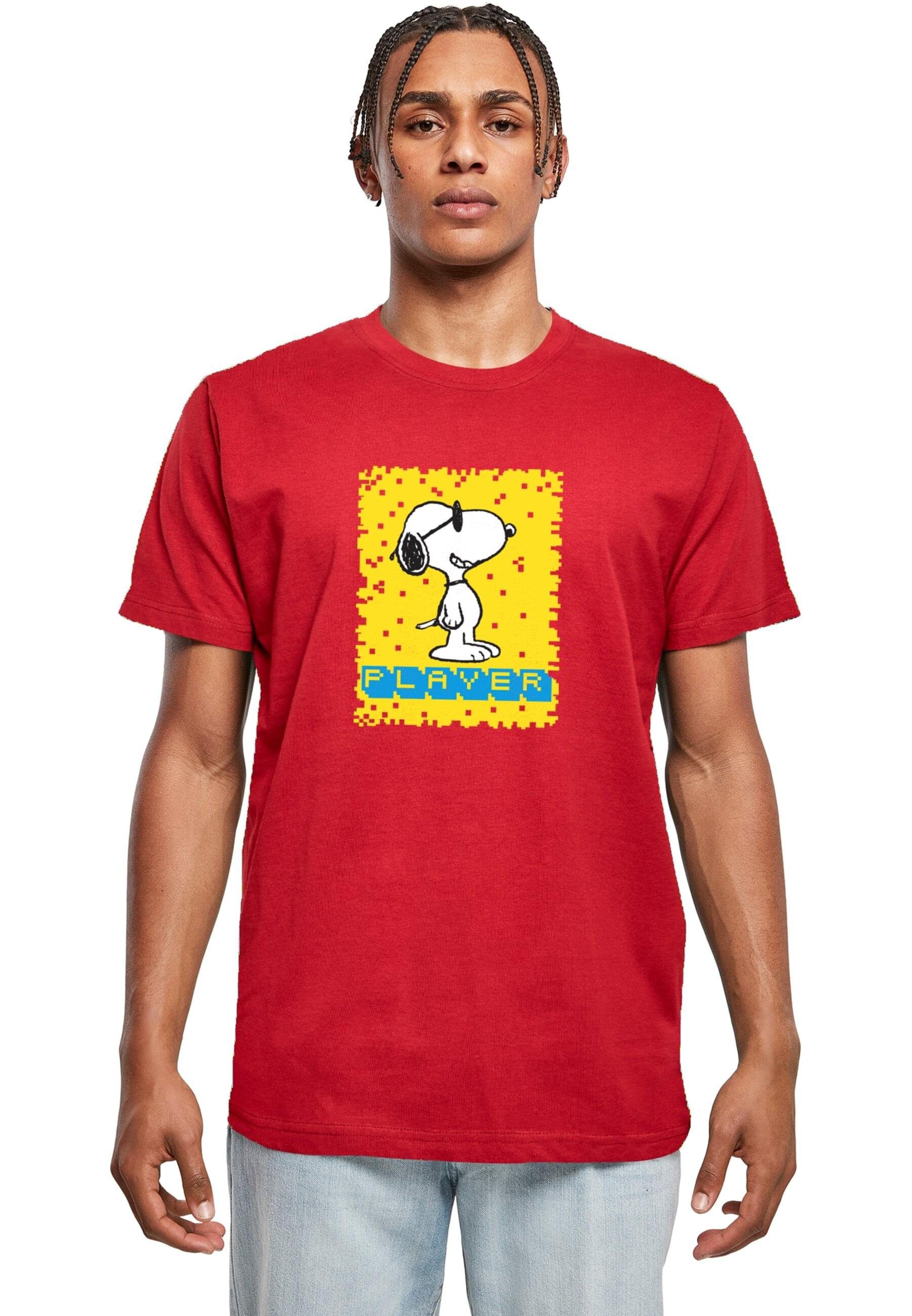 Merchcode T-Shirt Herren Peanuts - Player T-Shirt Round Neck (1-tlg) burgundy
