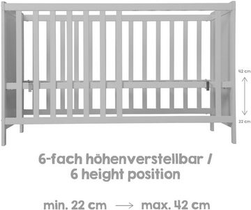 roba® Beistellbett 60x120 cm Universal, taupe, inklusive Matratze