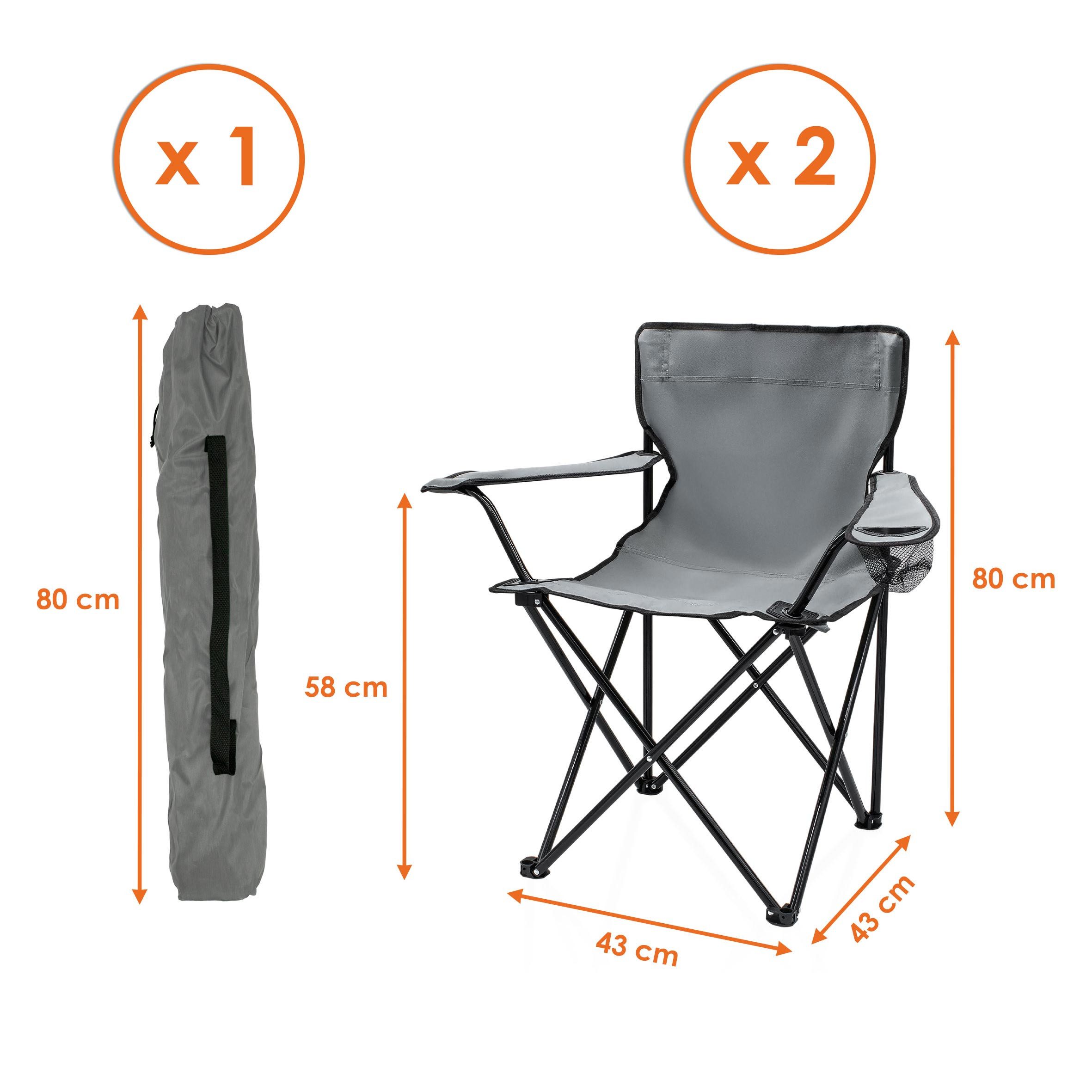 Spetebo Campingstuhl Camping Sitzgruppe 3-teilig mit Aluminium Klapptisch und Tragetasche (Set, 1 St), Garten Tischgruppe mit 2 Campingstühlen bis 100kg