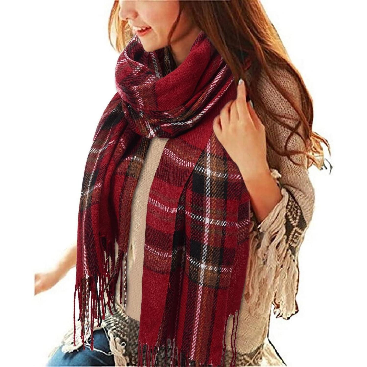 LuxusKollektion XXL-Schal Schal Damen Kariert XXL Rot, (1-St)