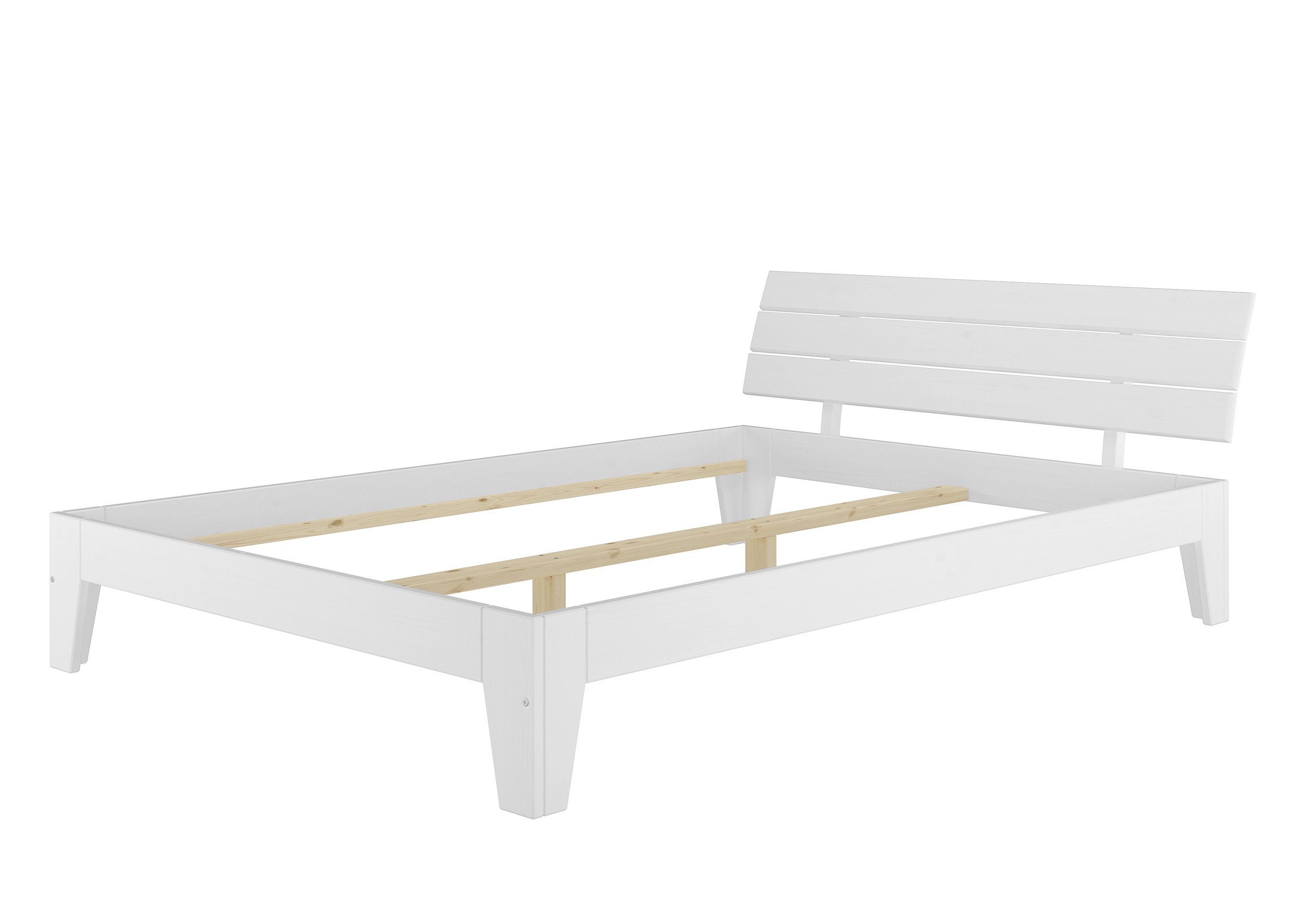ERST-HOLZ Bett Doppelbett Massivholzbett Kiefer Weiß günstig online kaufen