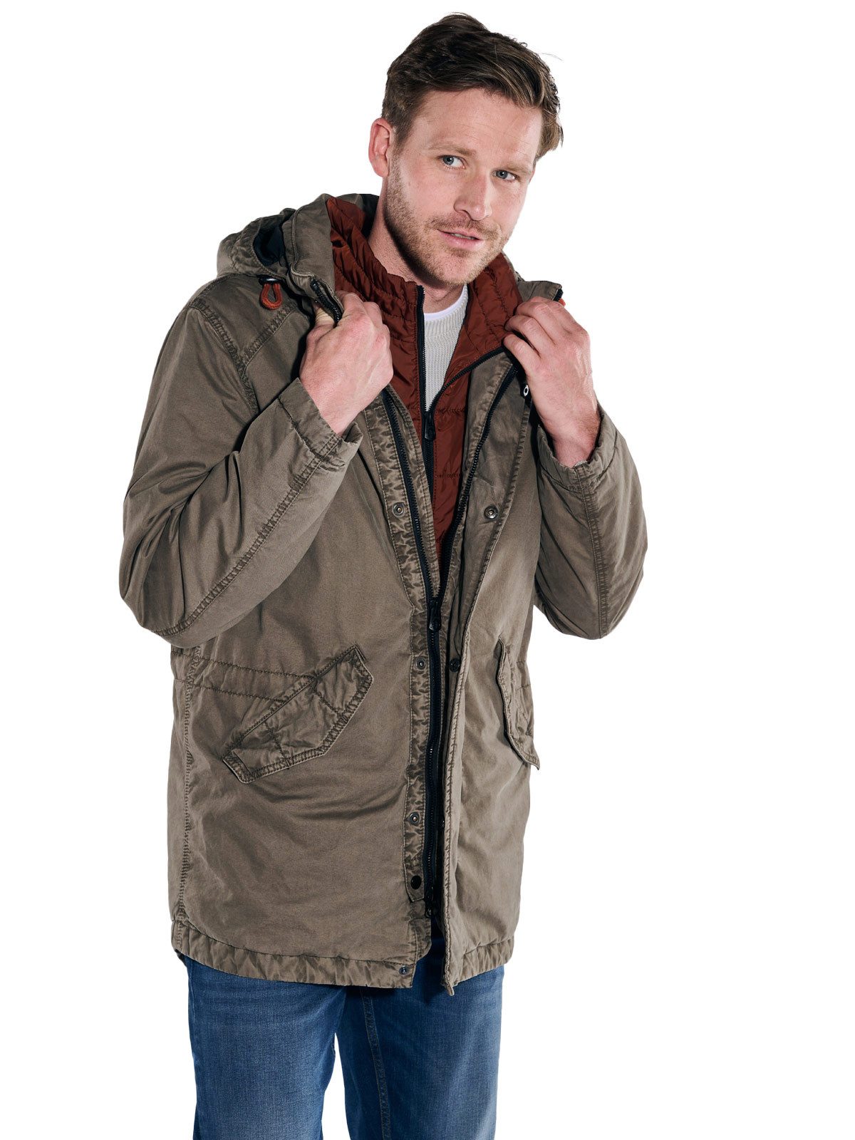 Engbers Langjacke engbers Herren Jacke mit heraustrennbarem Inlet, Hellbrau günstig online kaufen