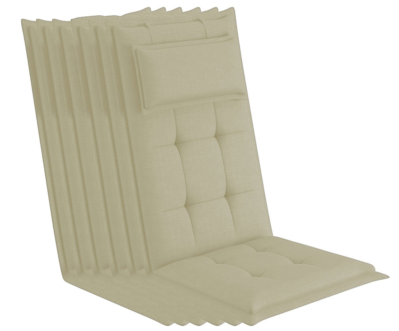 sunnypillow Hochlehnerauflage Gartenstuhlauflagen mit abnehmbarem Kopfpolst günstig online kaufen