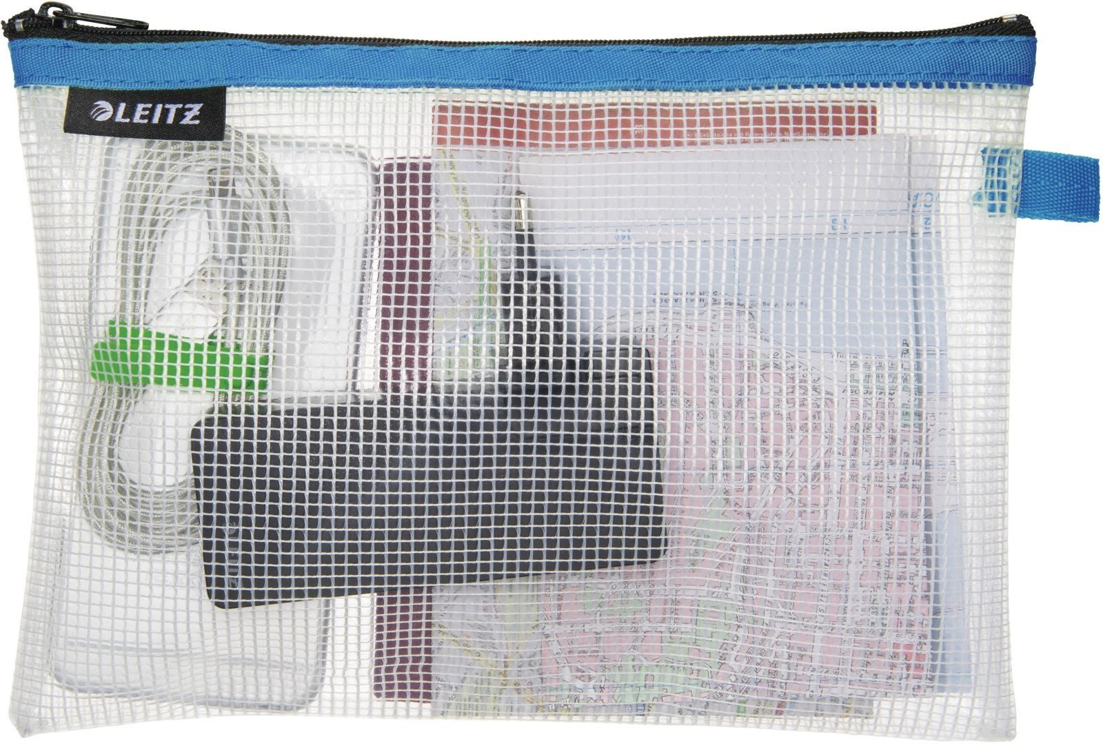 LEITZ Prospekthülle Traveller Zip-Beutel Wow M A5 wasserabweisend blau (10 Stück)