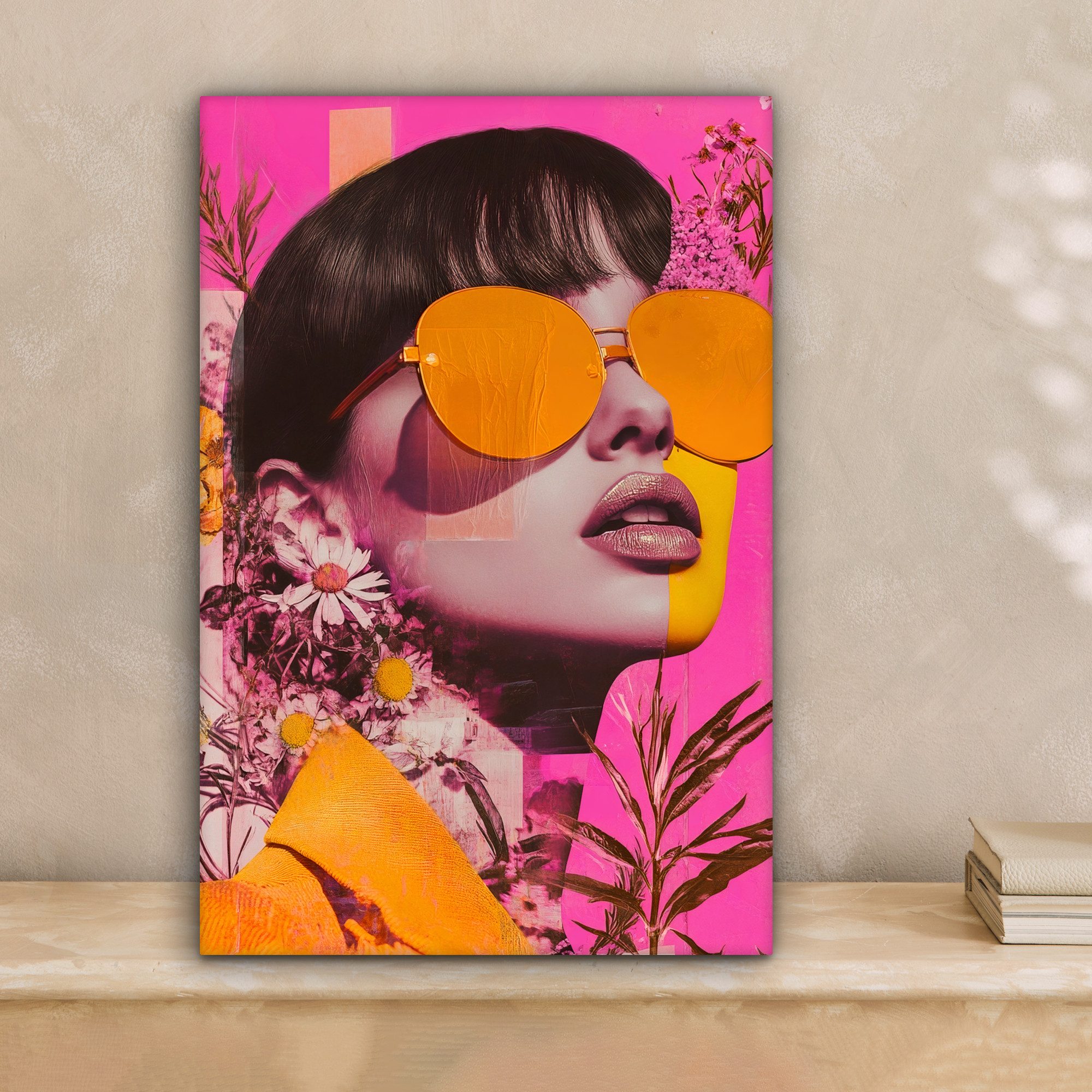 OneMillionCanvasses® Leinwandbild Sonnenbrille - Orange - günstig online kaufen