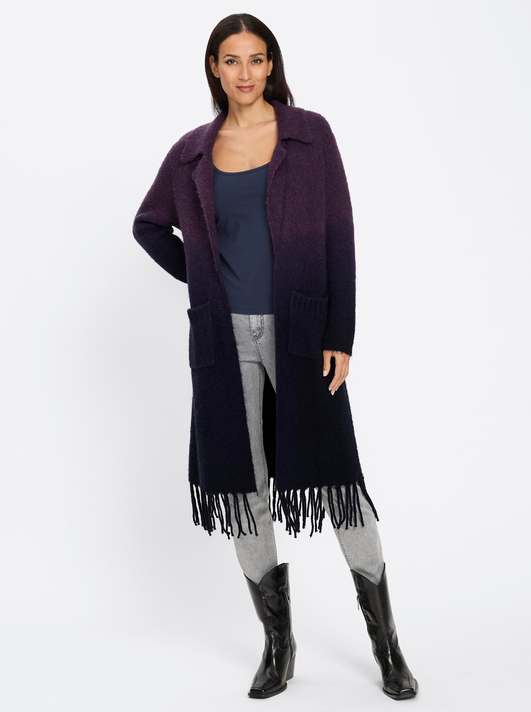 heine Strickjacke Strickmantel Langarm Jacquard