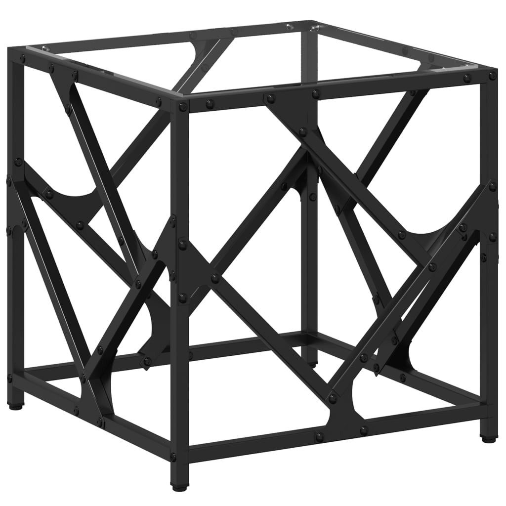 vidaXL Couchtisch Couchtisch mit Glasplatte Transparent 40x40x41 cm Stahl (1-St)