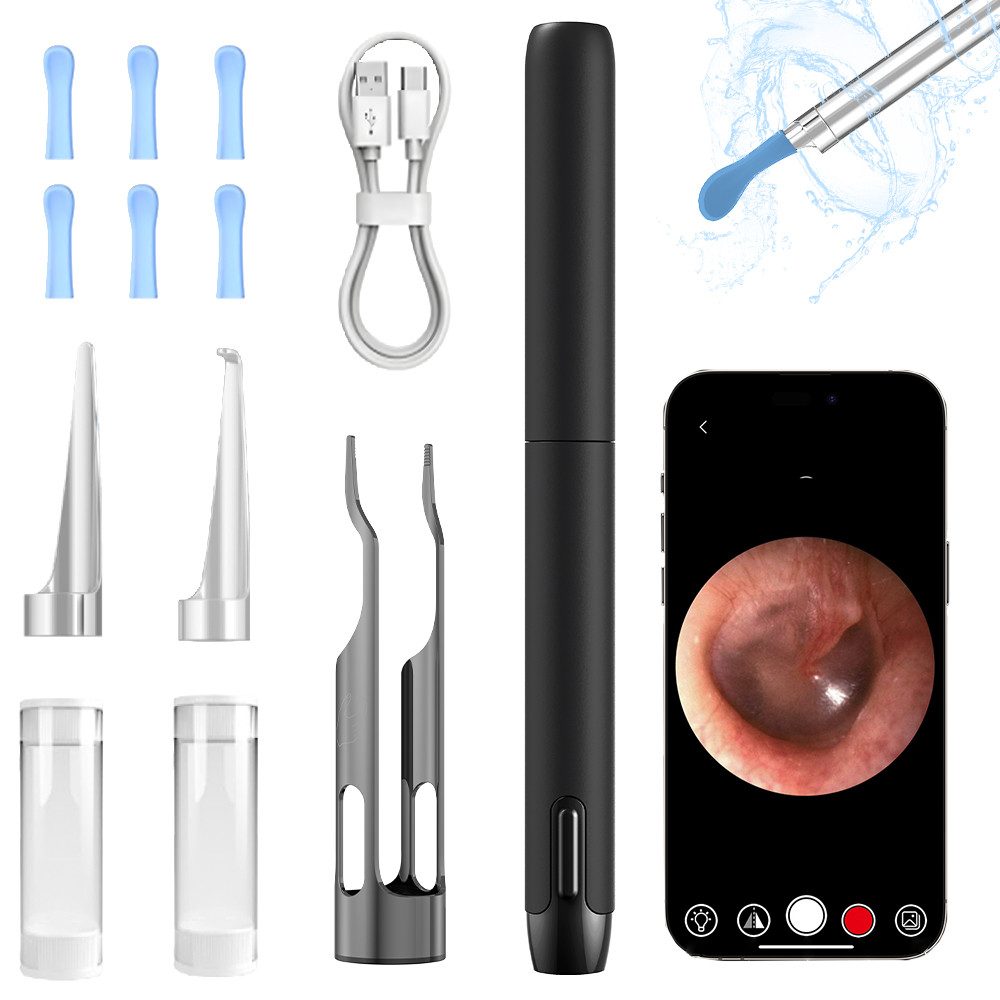 Yuede Ohrenreiniger Ohrenschmalz Entferner Otoskop, WiFi Ohrenreiniger Kamera, 1000W Pixel HD Ohr Kamera, IPX7 wasserdicht Ohrenspiegel, 3,5mm Linse Ohr Endoskop mit 6 LEDs, Für Erwachsene und Kinder geeignet, Kompatibel mit iOS- und Android-Systemen