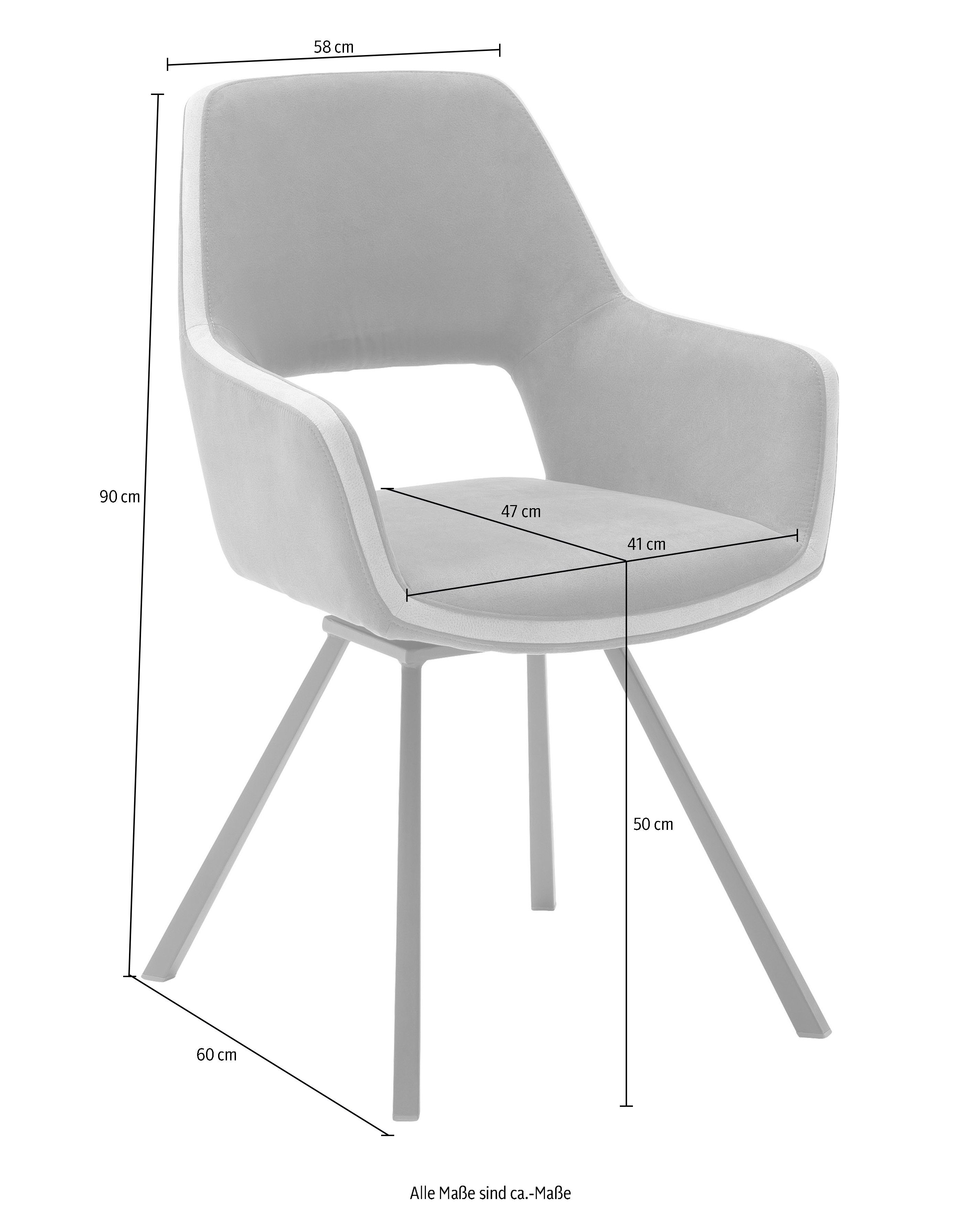 MCA furniture Esszimmerstuhl Set, St), belastbar Nivellierung, Dunkelgrau Dunkelgrau-Grau | mit 120 kg 2-er (Set, 180°drehbar bis 2 Stuhl Bayonne