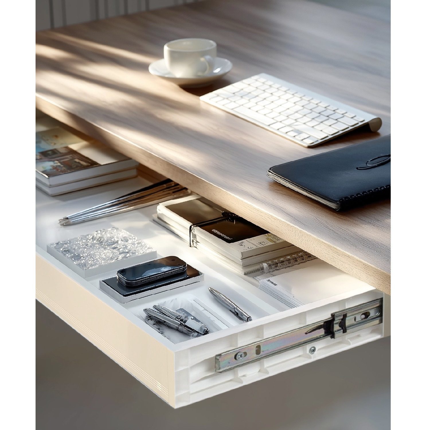 Ergo Office Schublade ER-302 Flache Schubladenunterbau 75,8 cm (1 St), Schublade mit Führungen max. Belastung 10 kg