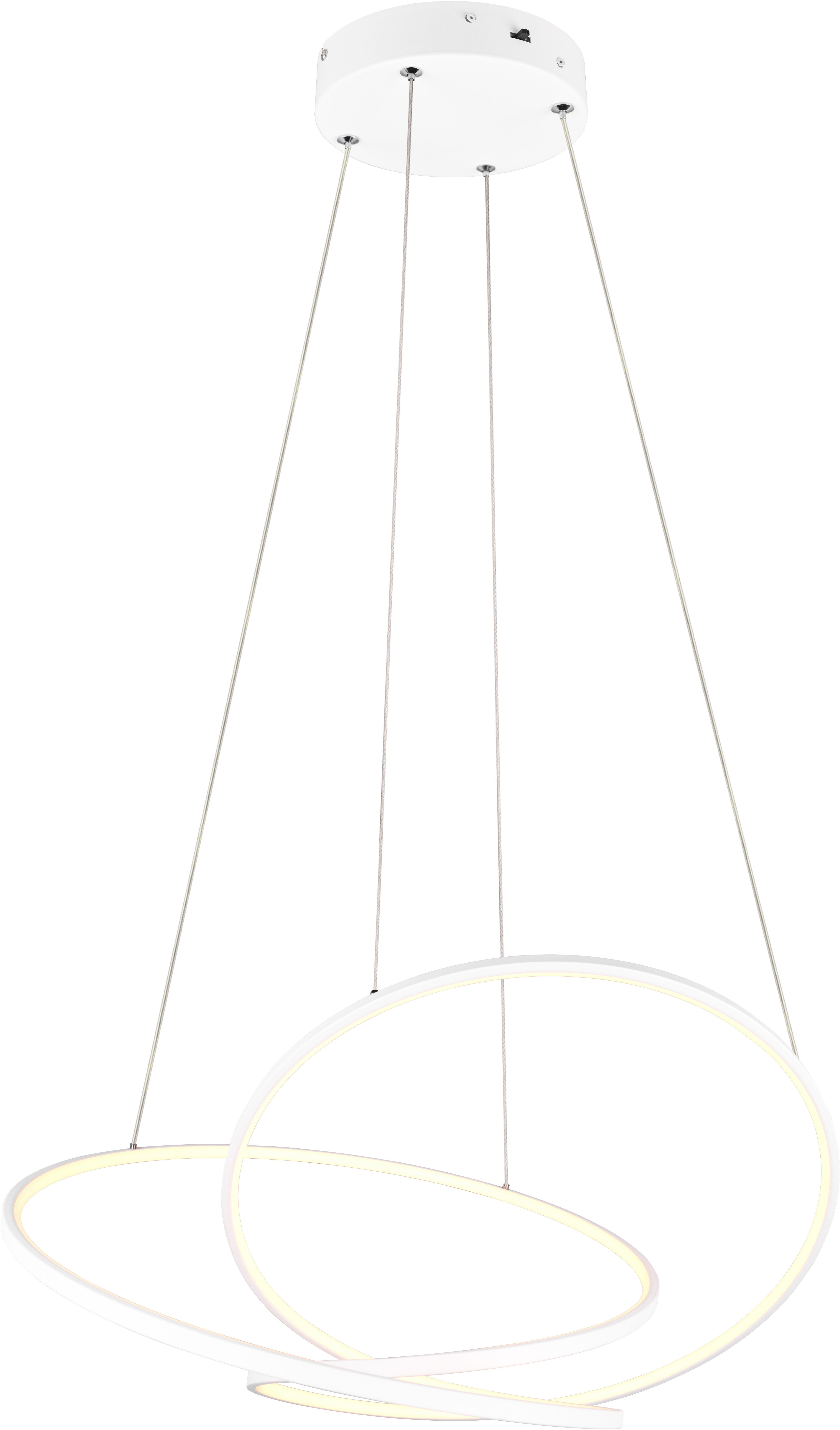 TRIO Leuchten LED Pendelleuchte DARVIN, LED Hängelampe 52W 6700 Lumen, dimmbar, Lichtfarbe einstellbar, Dimmfunktion, LED fest integriert, warmweiß - kaltweiß, CCT 2300/3000/4000K warmweiß-kaltweiß, höhenverstellbar bis max 150cm