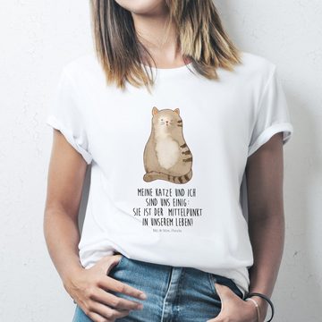 Mr. & Mrs. Panda T-Shirt Katze Sitzen - Weiß - Geschenk, Katzendeko, Katzenfreund, Katzenacces (1-tlg)