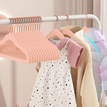 CALIYO Kleiderbügel 50-Tlg Kinderkleiderbügel, Samtbügel mit Haken in Roségold, rutschfest, (50-tlg), für Kleiderschrank, für Kinderkleidung, Babykleidung, Rock und Hose