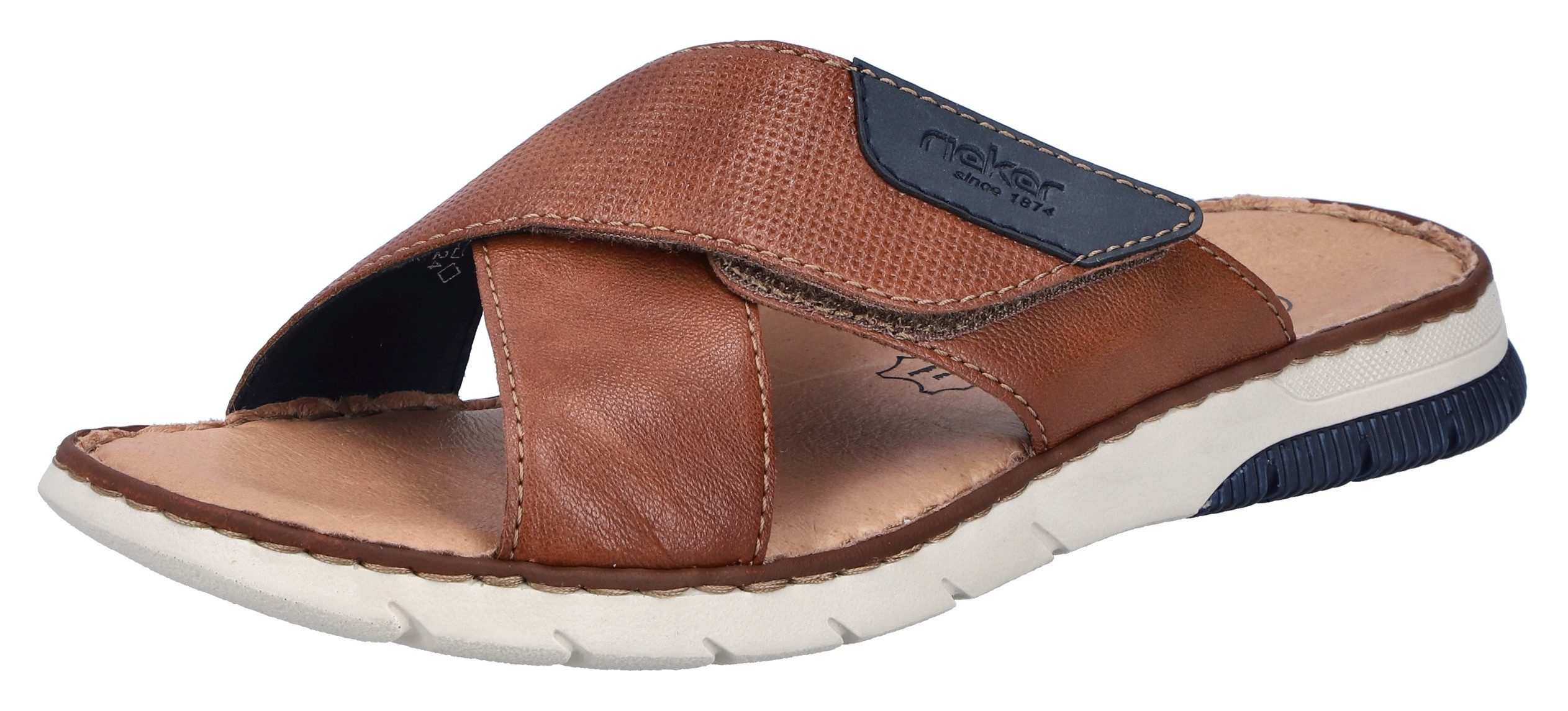 Rieker Pantolette, Sommerschuh, Schlappen, Klettschuh, mit Klettriemchen